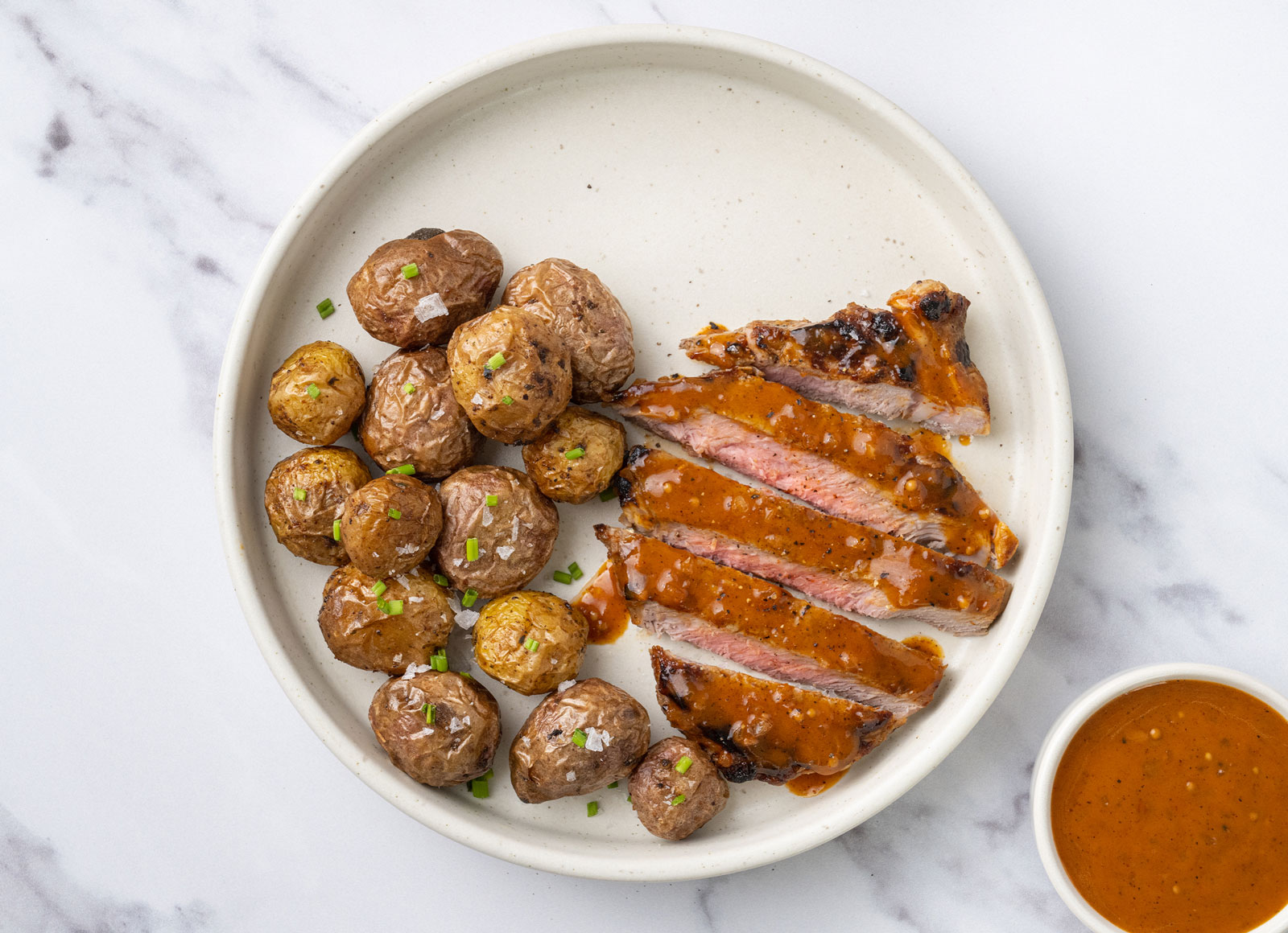 Sweet Hickory Ribeye Steak + Crispy Potatoes