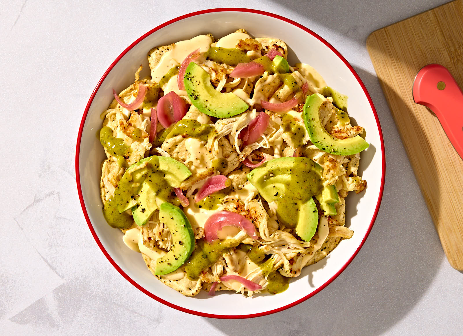 Green Chile Chicken Nachos