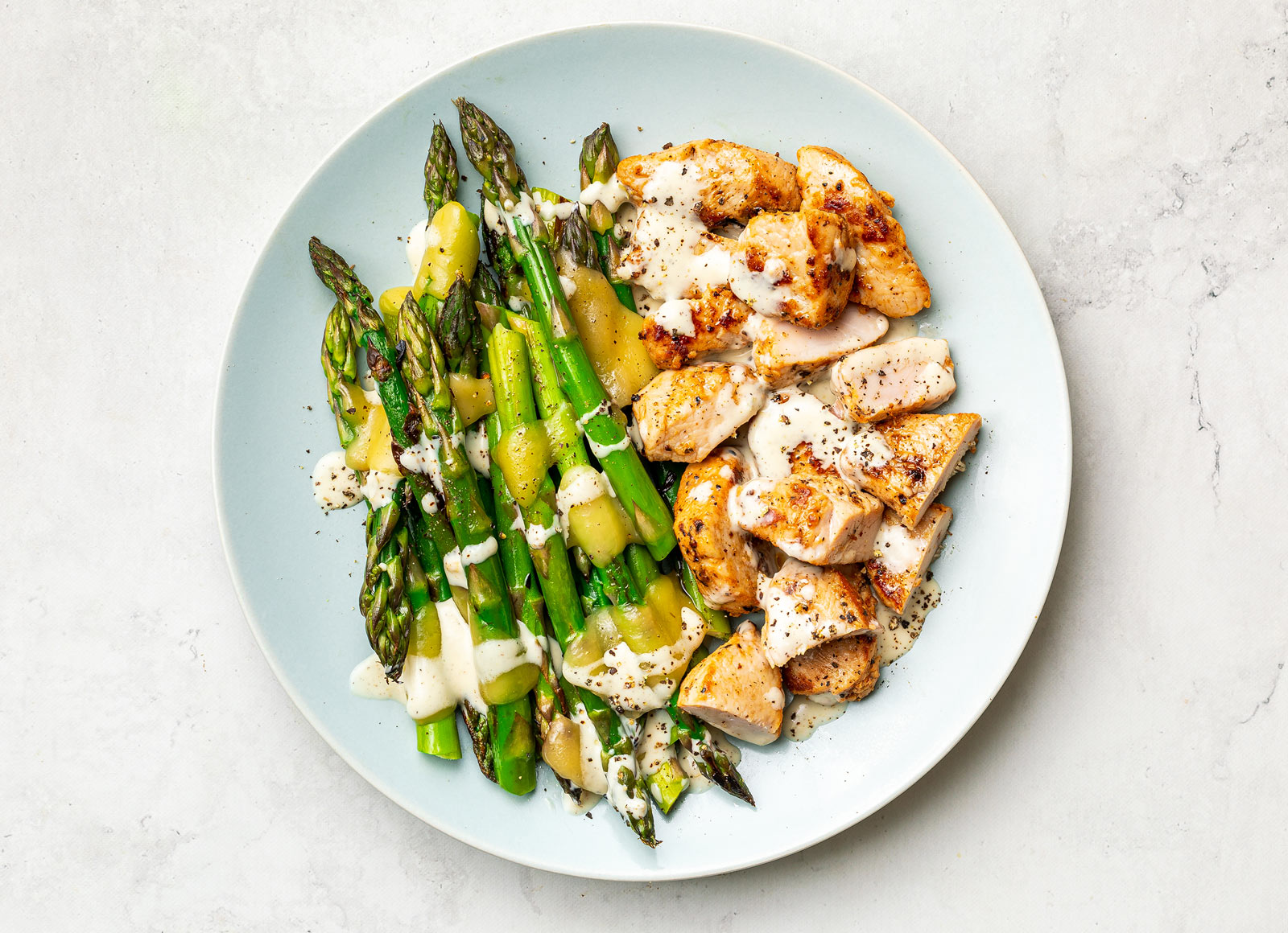 Peppery Turkey Tenderloin + Cheesy Asparagus