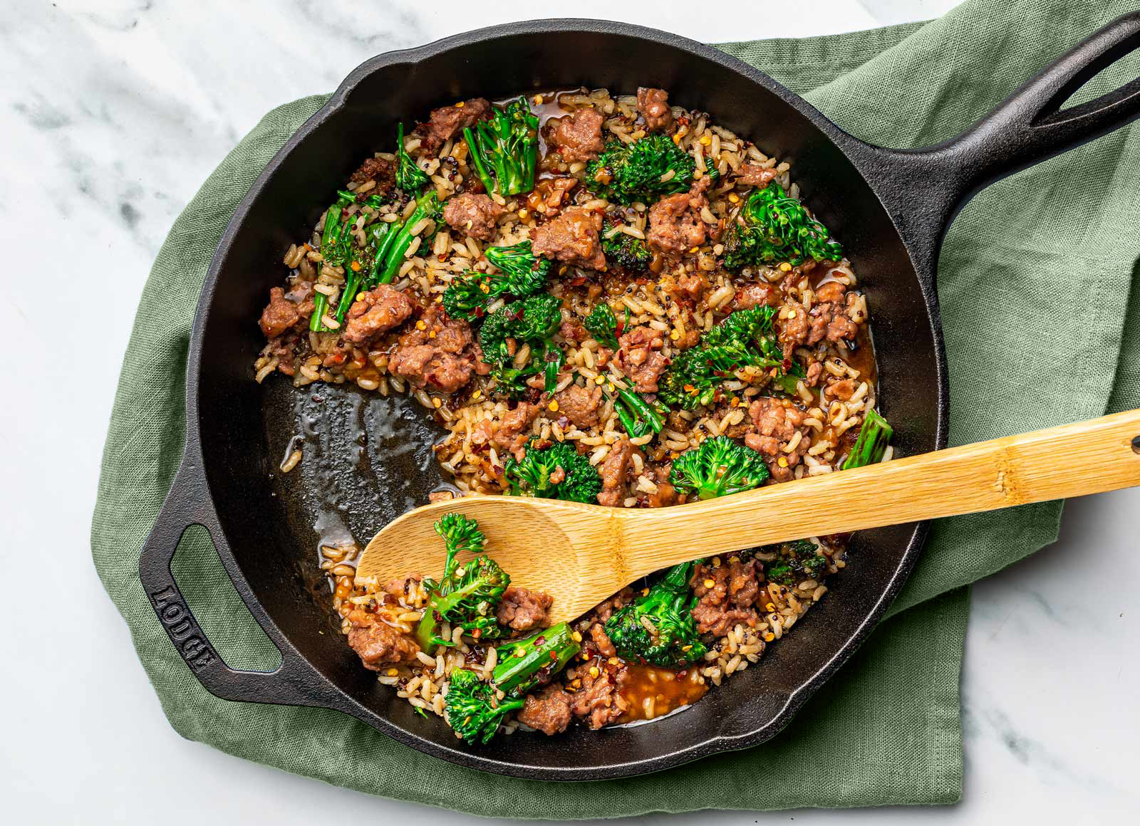 Beyond Gingery Broccoli + Brown Rice Stir-Fry