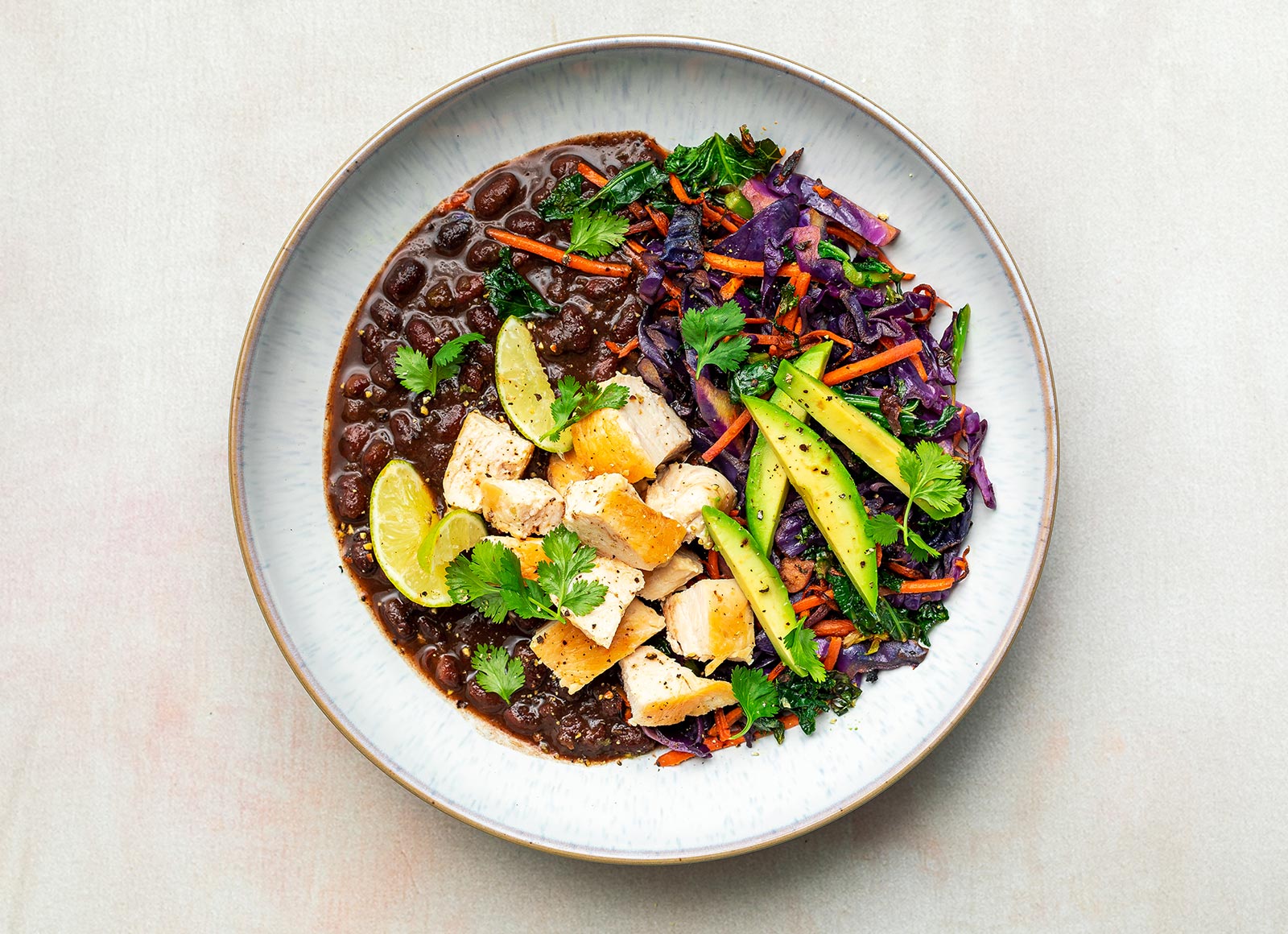 Chicken Avocado Black Bean Bowl