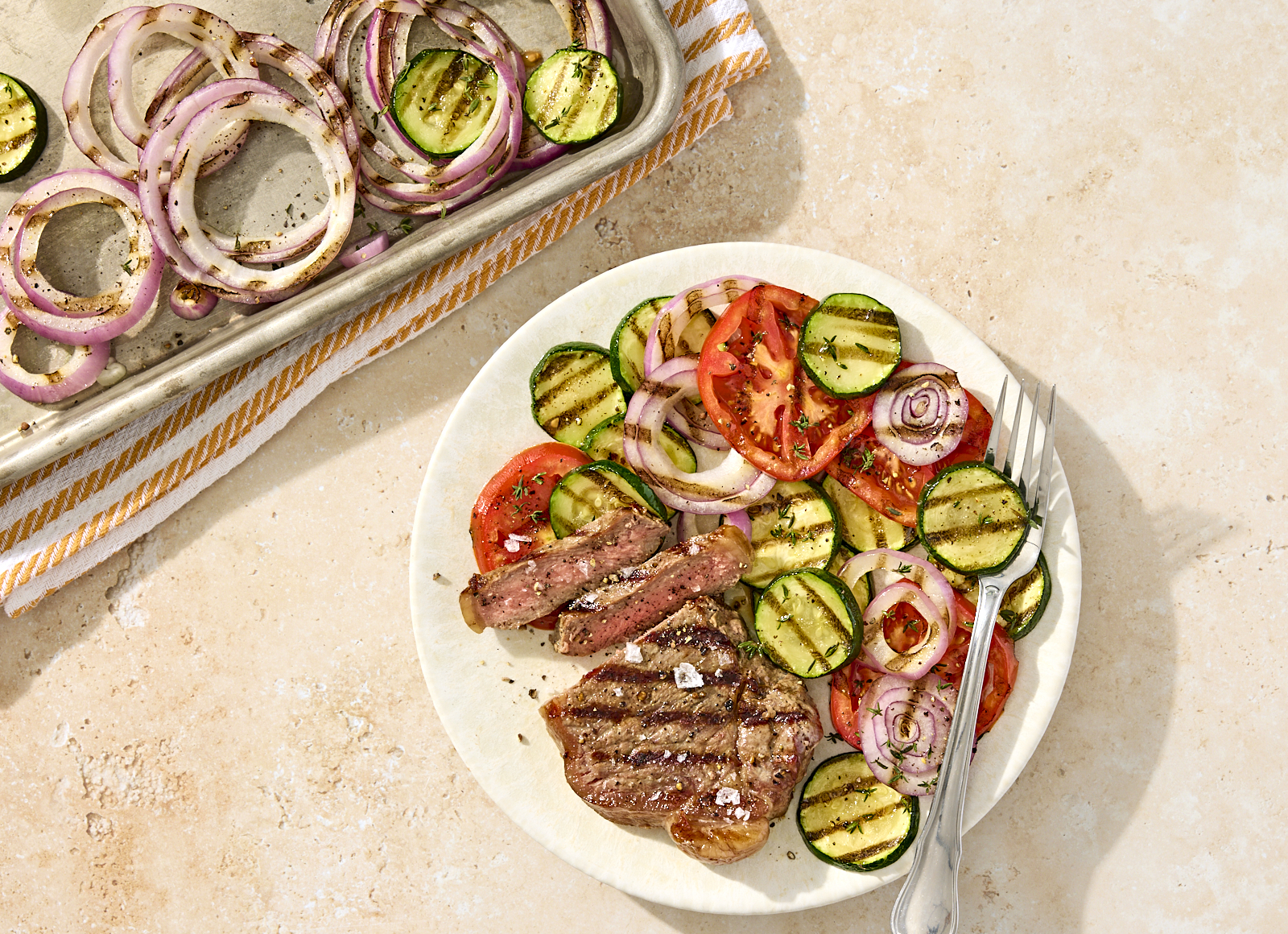 Flame Grilled NY Wagyu Strip + Herby Ratatouille