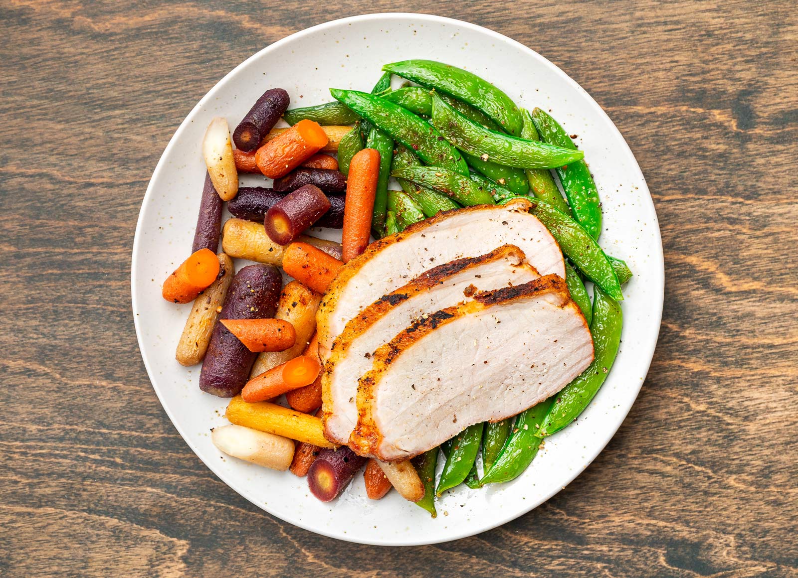 Blackened Pork Loin + Roasted Carrots