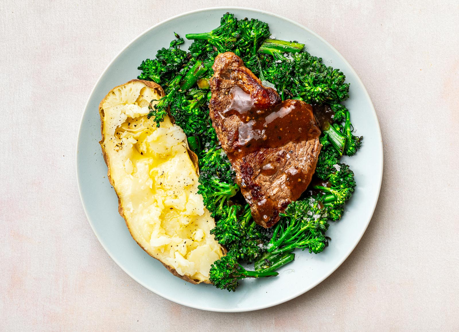Black Pepper Ribeye Steak + Broccoli
