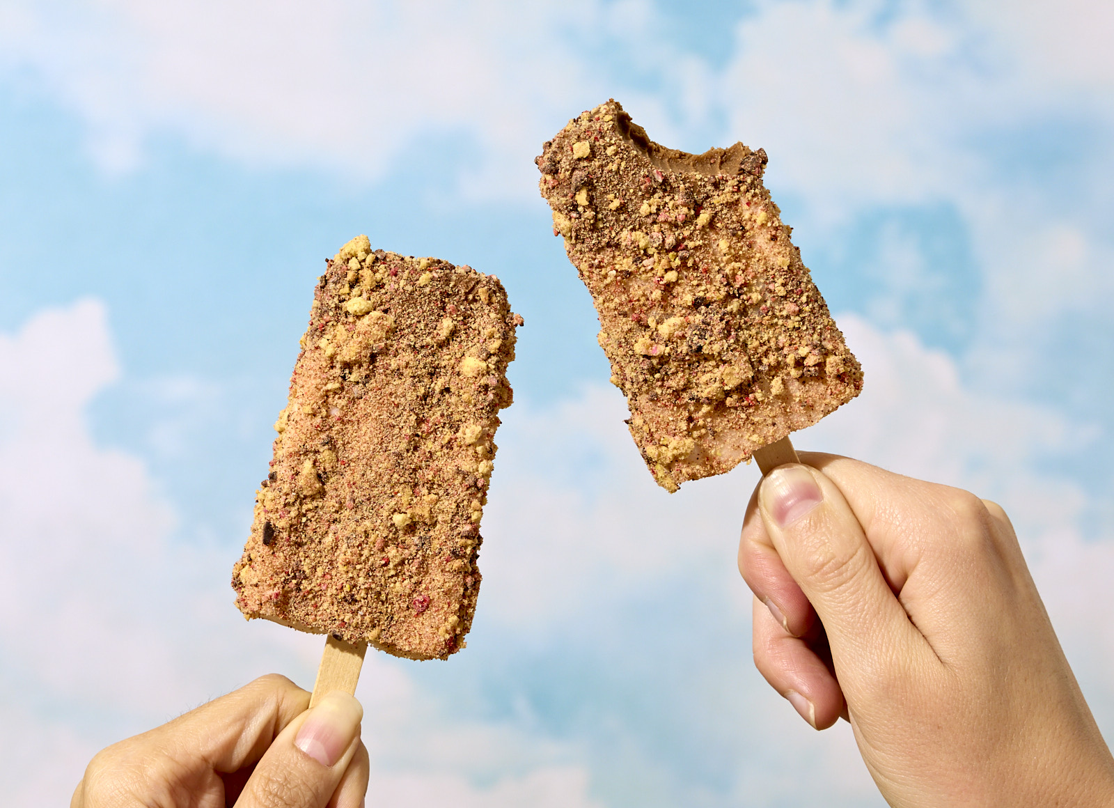 Chocolatey Strawberry Shortcake Popsicles