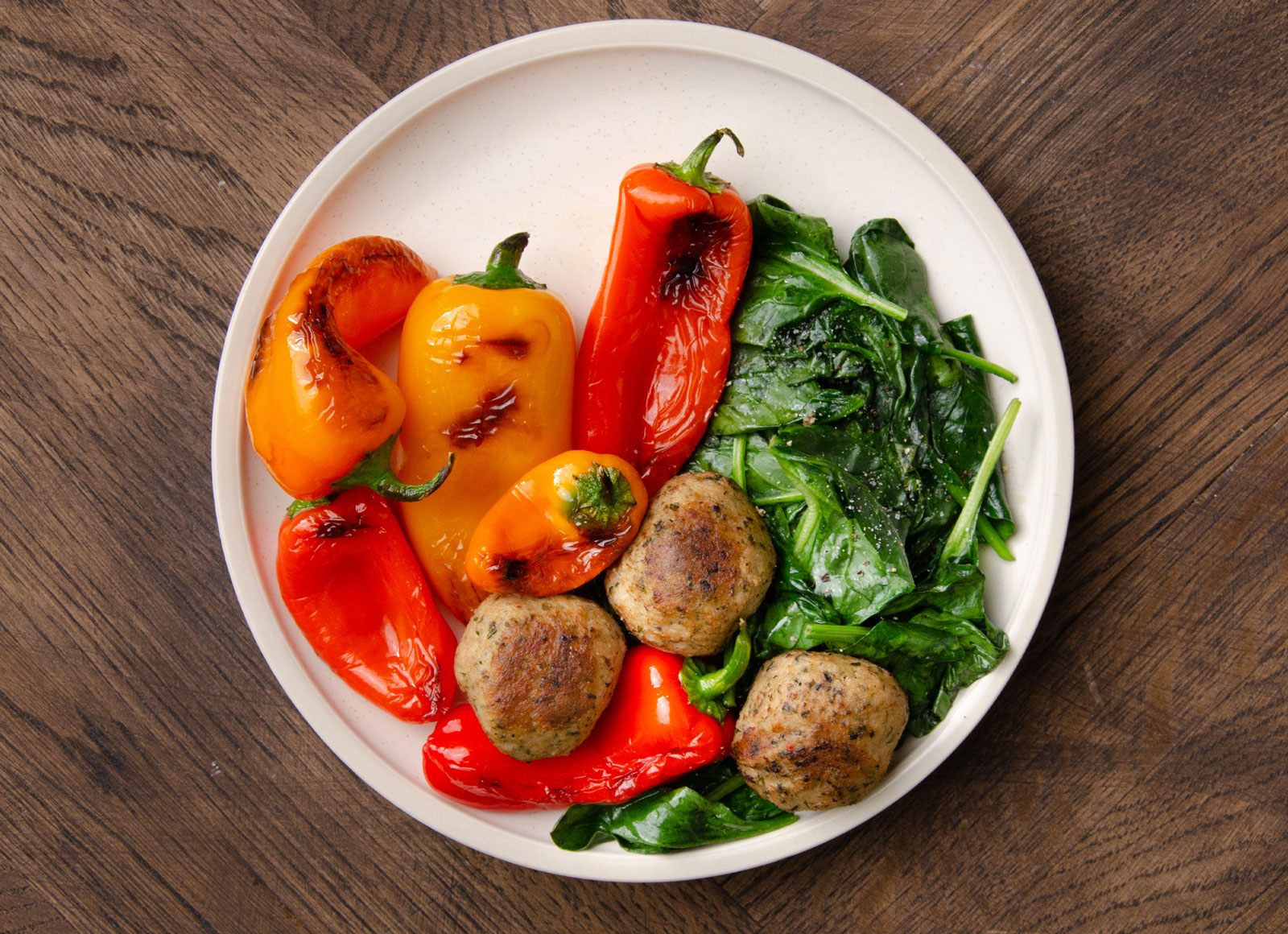 Turkey Meatballs with Sautéed Bell Peppers