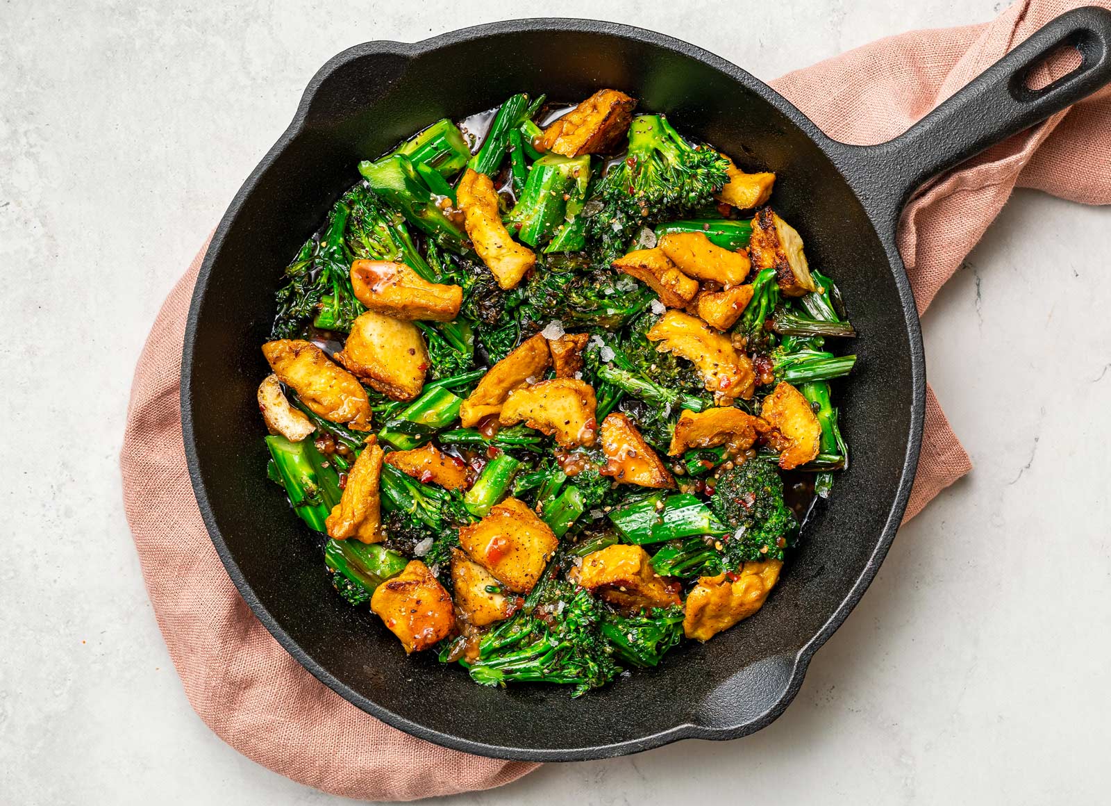 Sesame Ginger Braised Tofu + Baby Broccoli