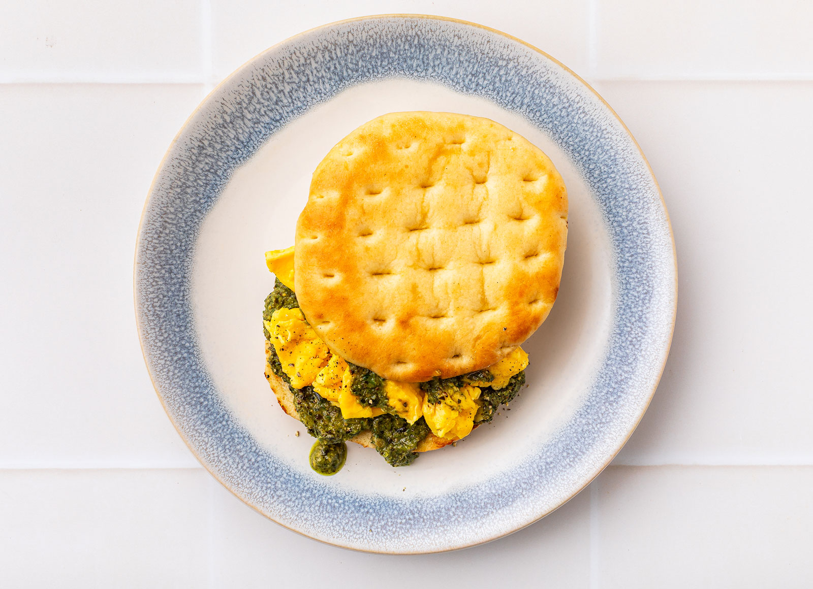  Kale Pesto Scrambled Egg Sandwich