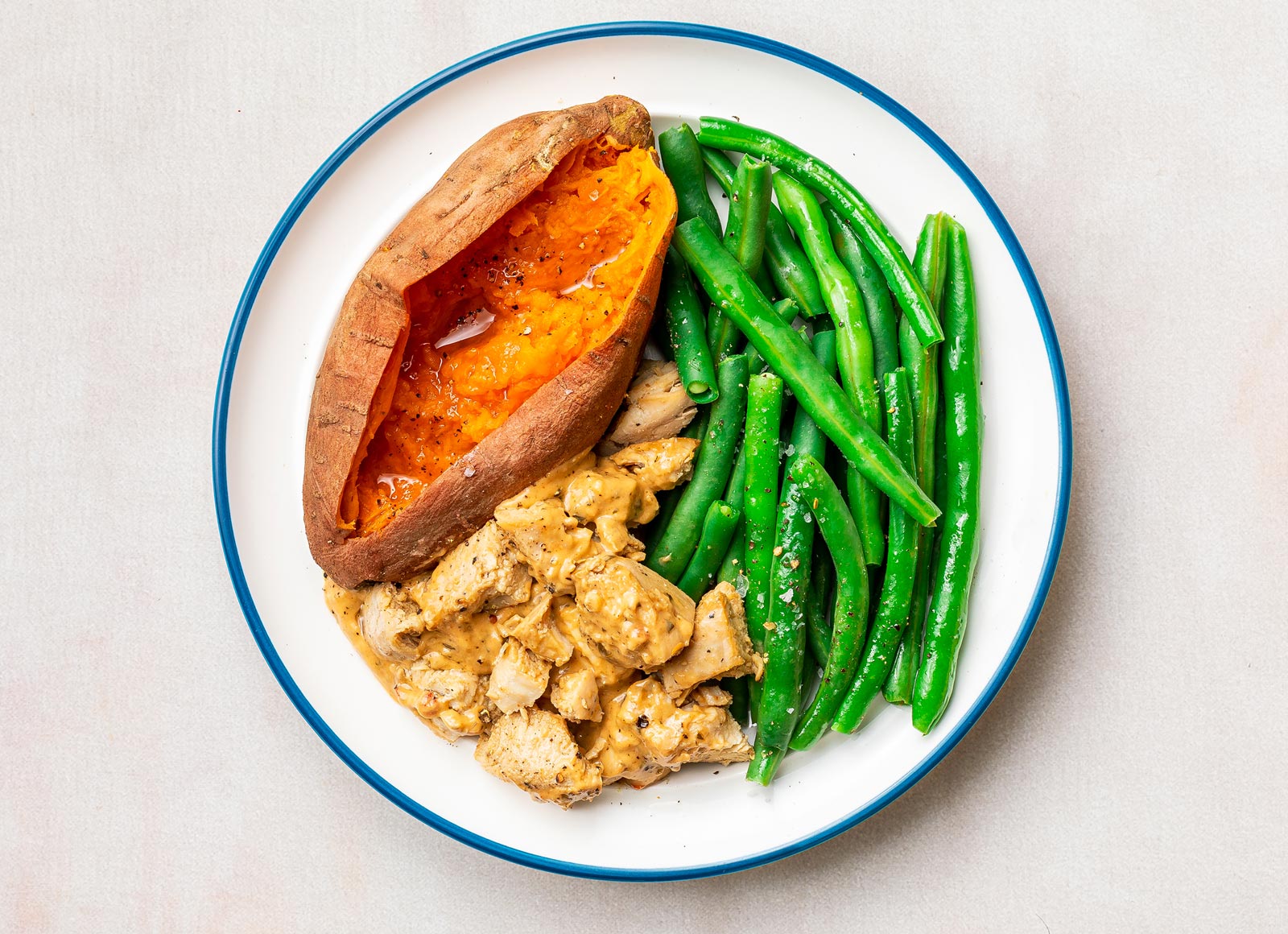 Lemongrass Chicken with Sweet Potato + Green Beans