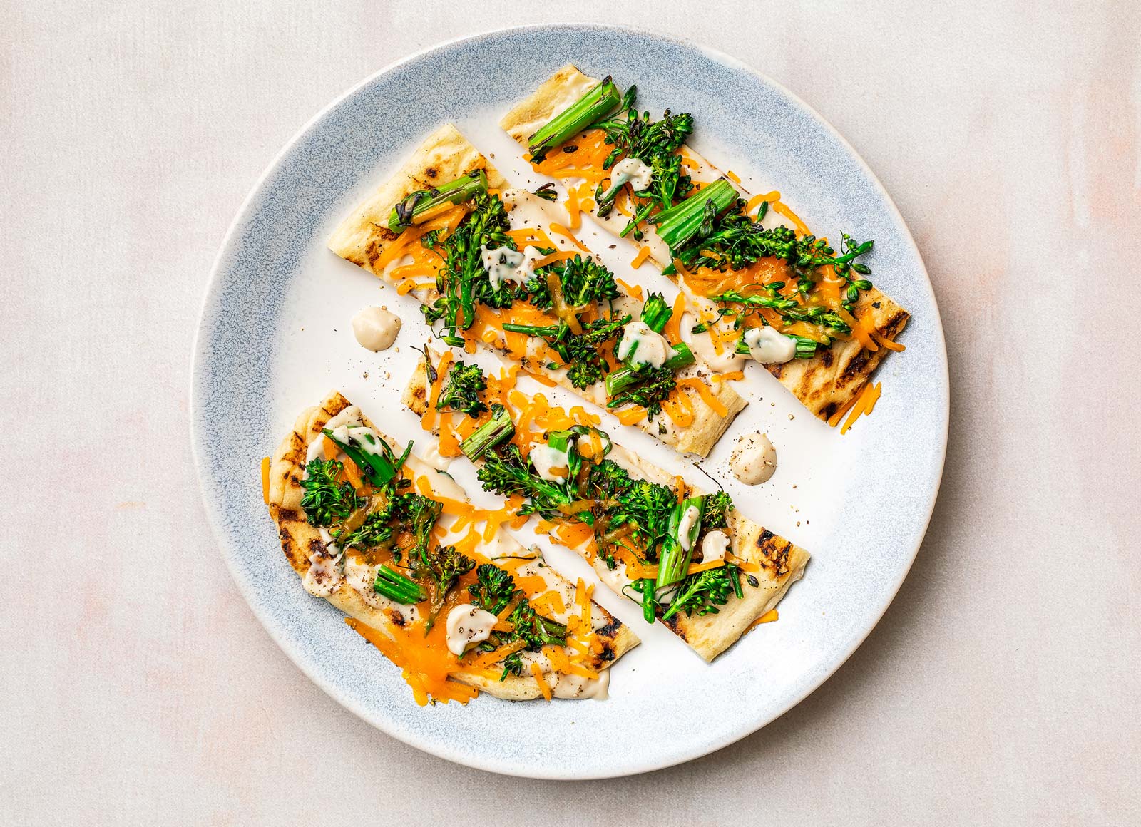 Broccoli Cheddar Wood Grilled Pizza Crusts
