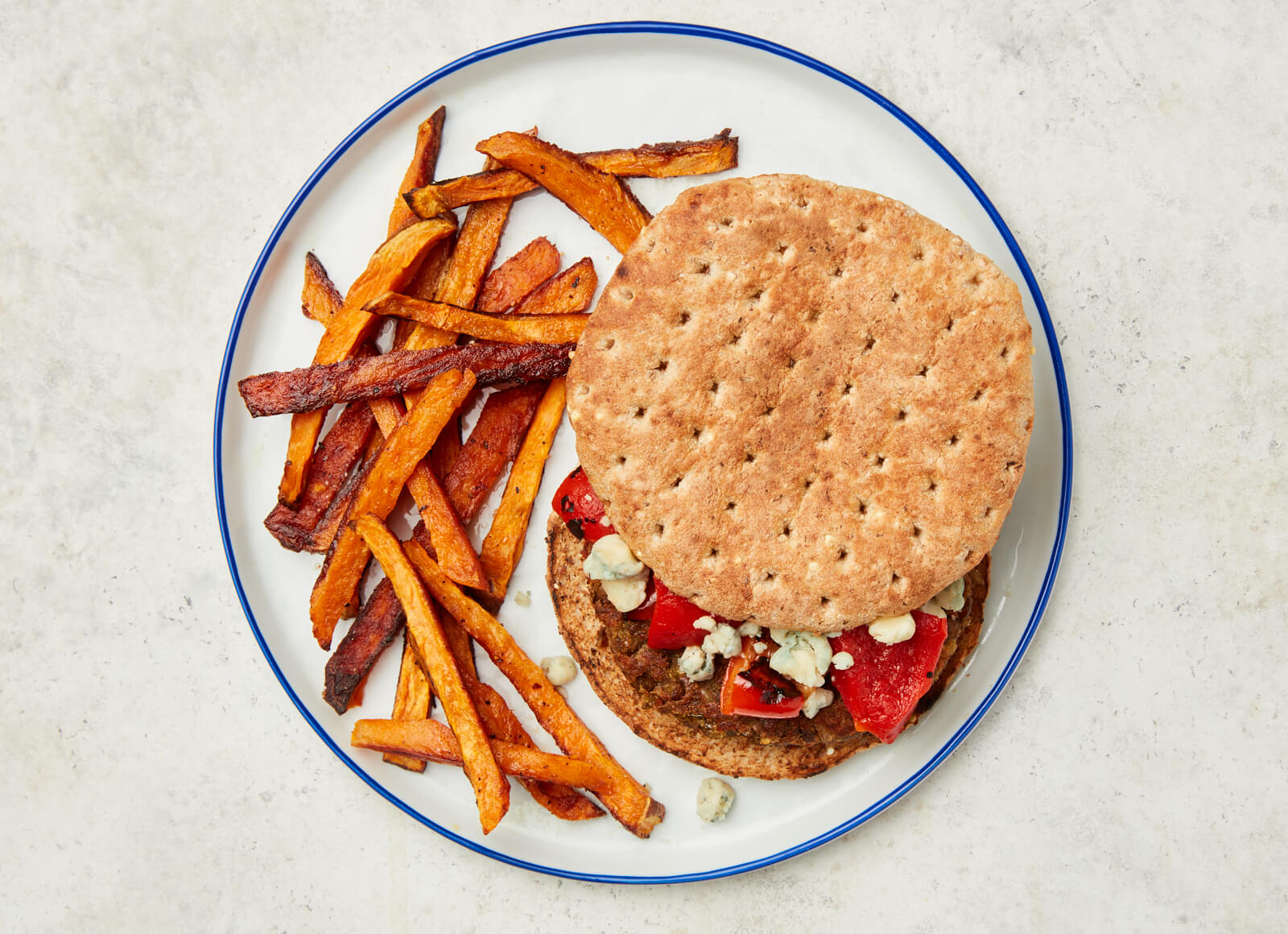 Blue Cheese Veggie Burger + Sweet Potato Fries Hungryroot