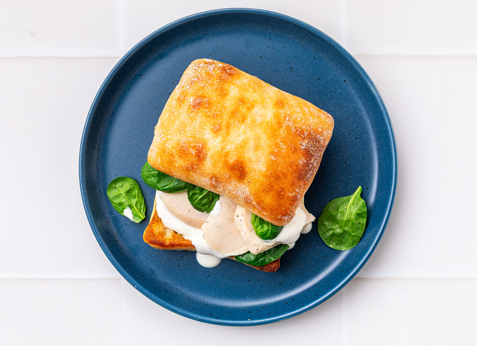 Chicken Sammie + Side Salad with Baby Spinach