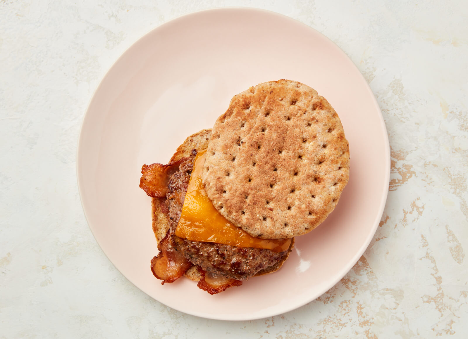 Juicy Applewood Smoked Pork Bacon Cheeseburger
