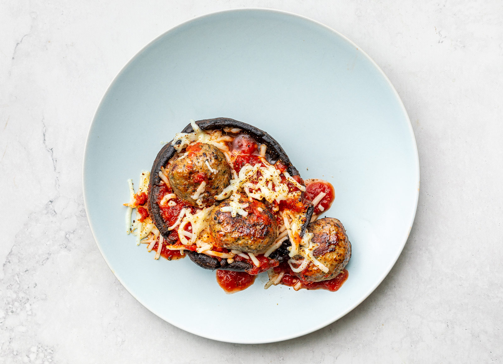 Marinara Turkey Meatball Stuffed Mushrooms