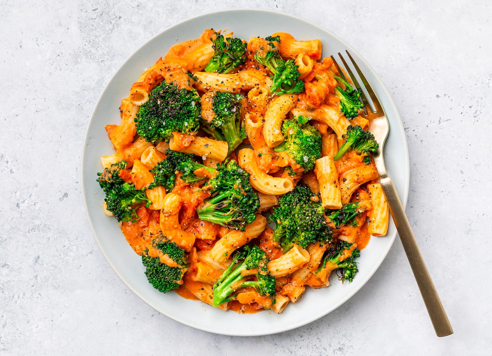 Vodka Sauce Rigatoni with Broccoli