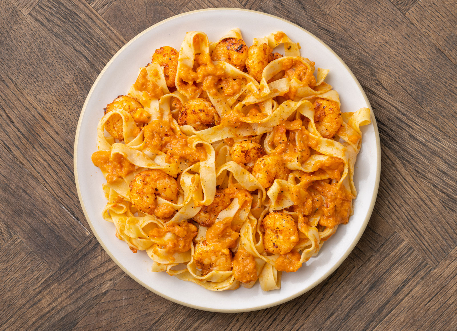 Blackened Gulf Shrimp Tagliatelle alla Vodka
