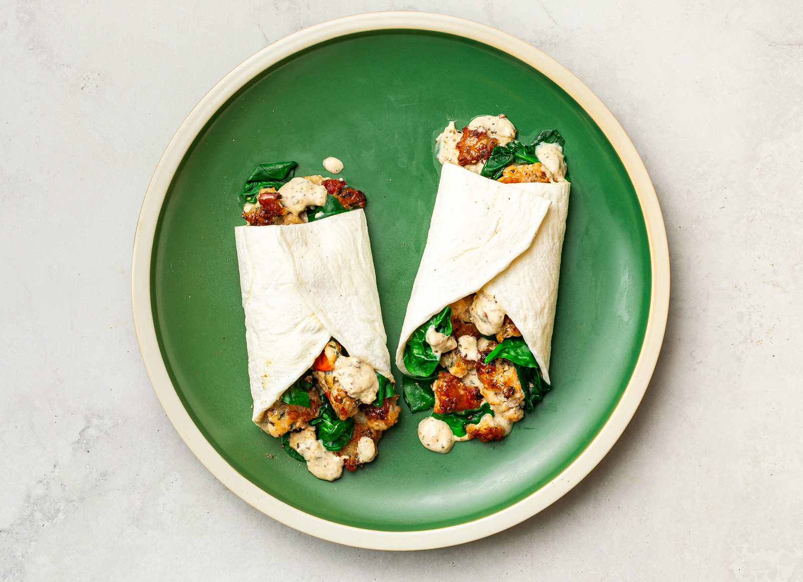 Spinach Artichoke Chicken Protein Wrap
