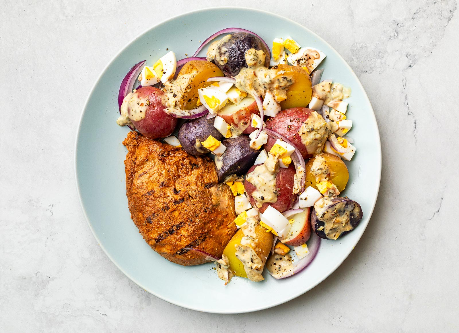 Blackened Chicken Breast + Creamy Potato Salad