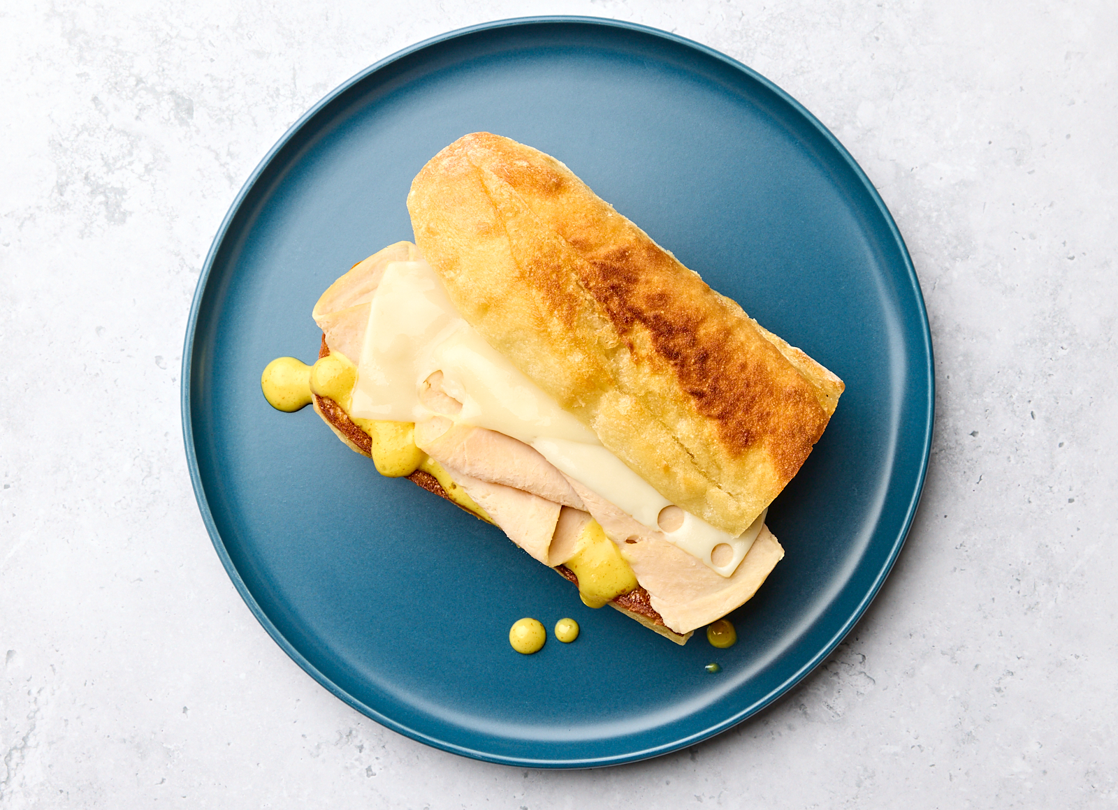 Oven Roasted Turkey Breast + Swiss Grilled Cheese Baguette