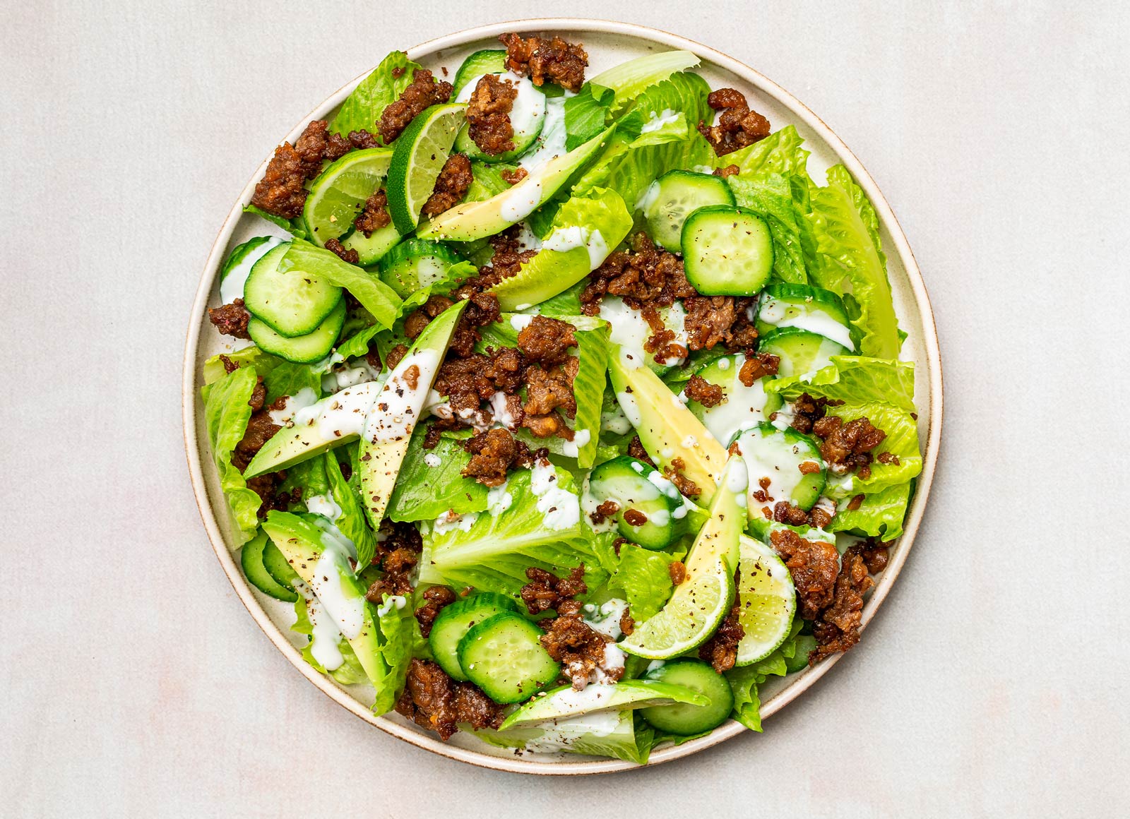 Beyond Taco Salad with Creamy Lime Dressing