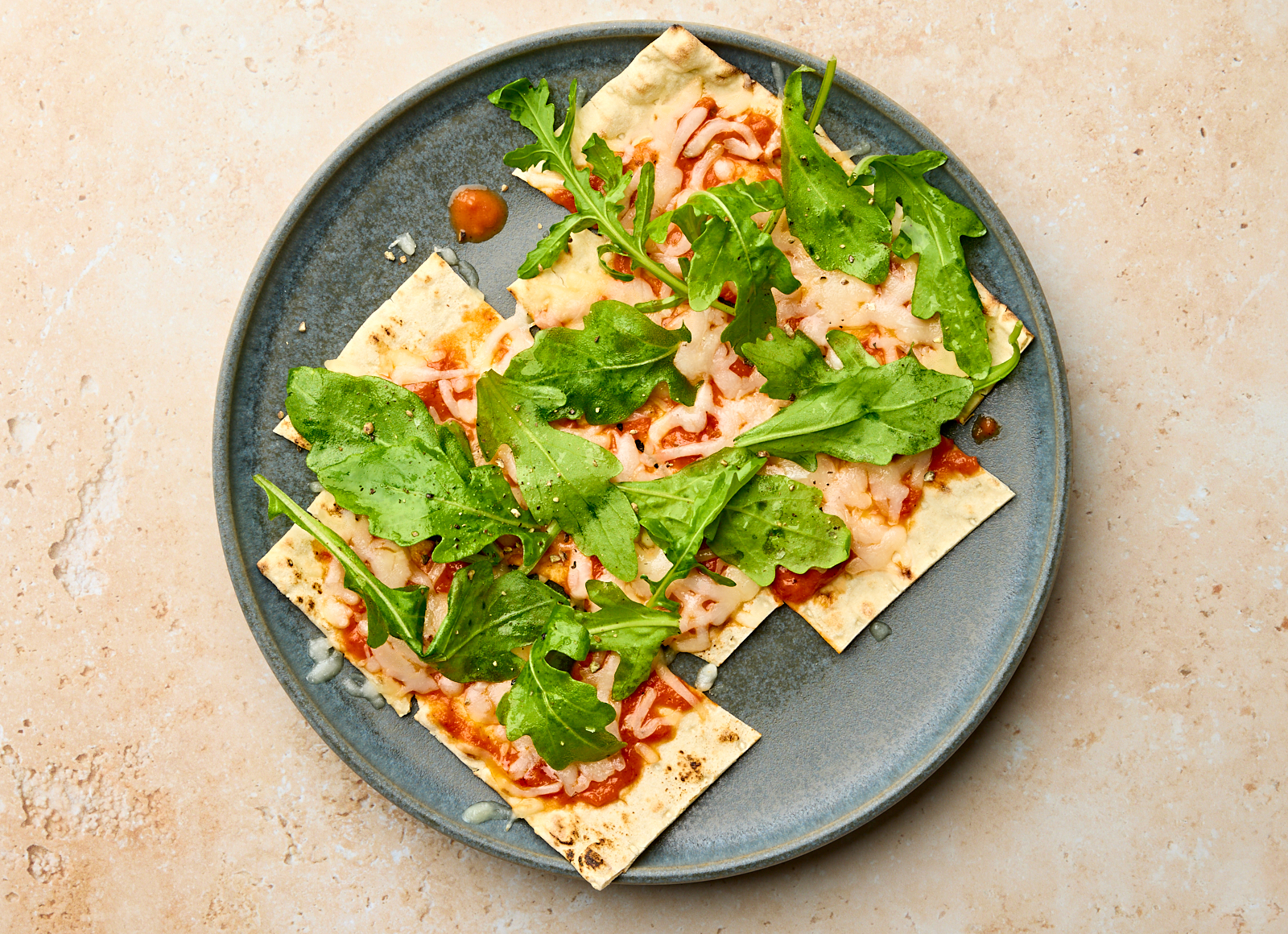 Vodka Lavash Pizza with Arugula
