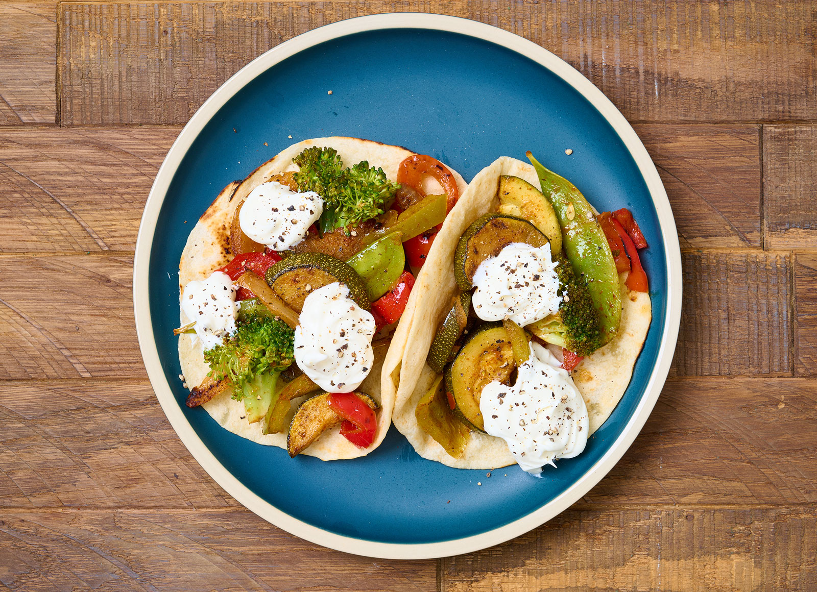  Mixed Veggie Tacos on Flour Tortillas