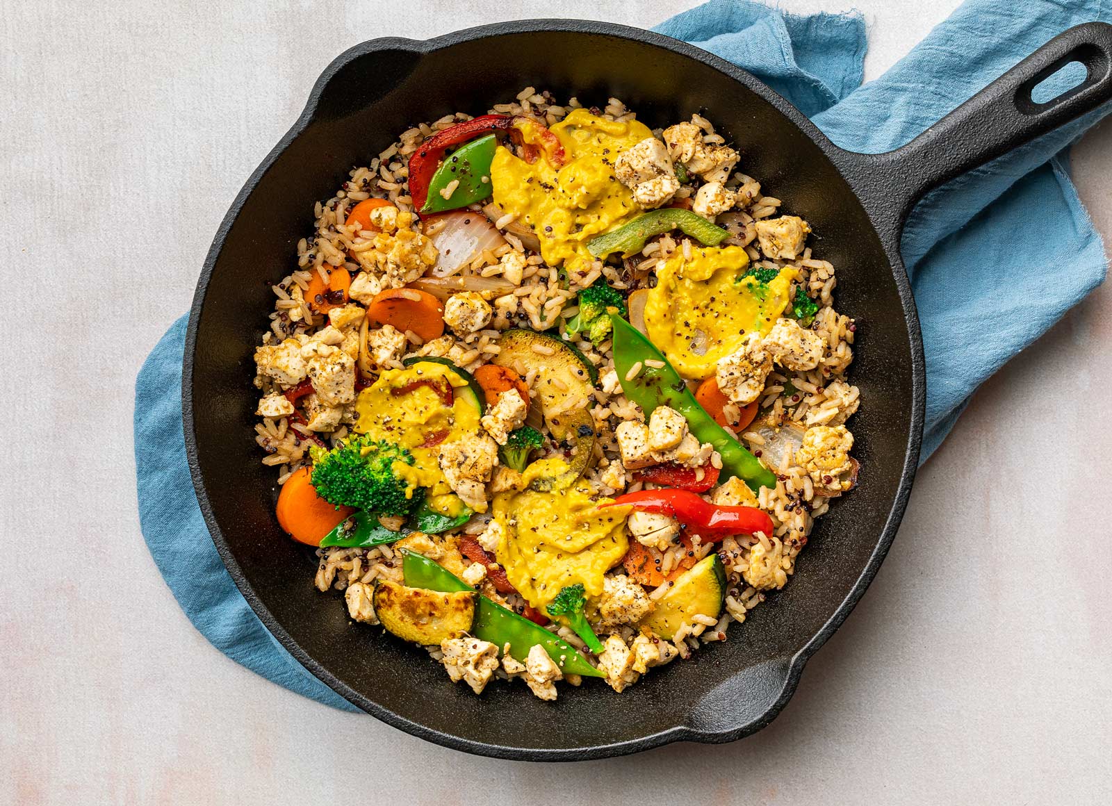Spiced Curry Tofu + Veggie Stir-Fry