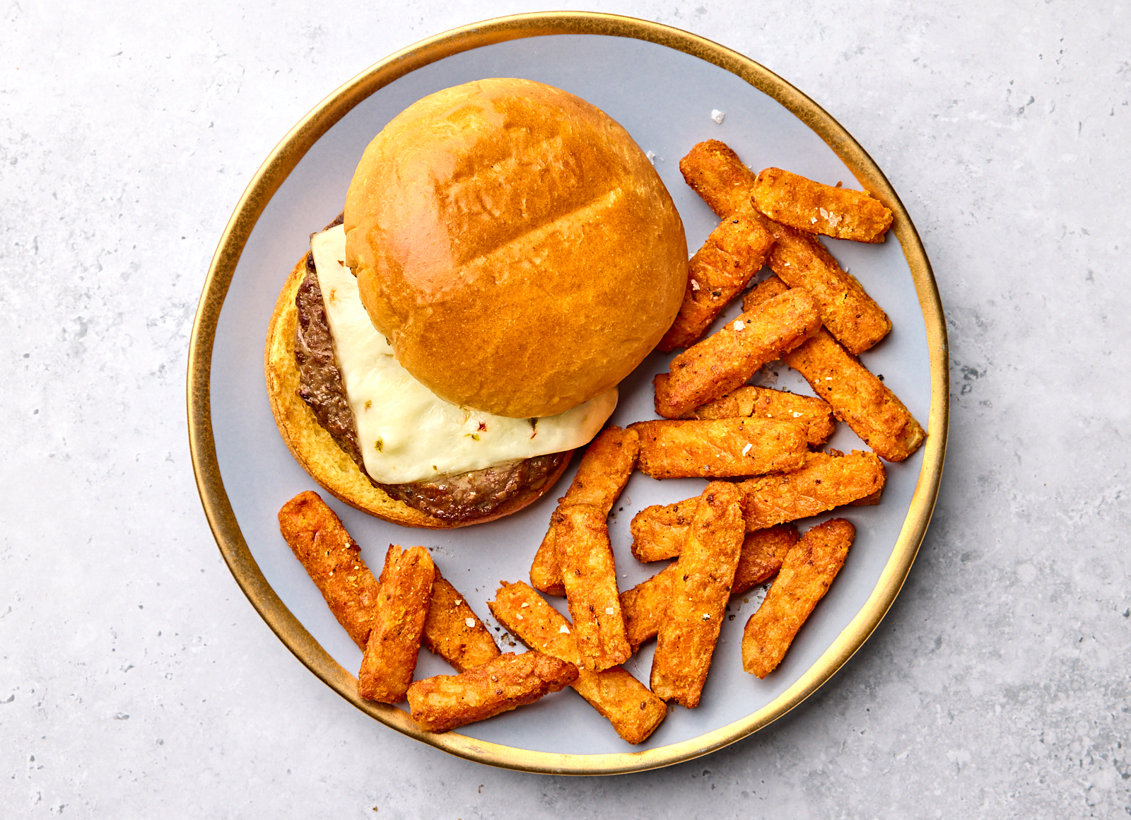 Pepper Jack Burgers + Sweet Potato Fries