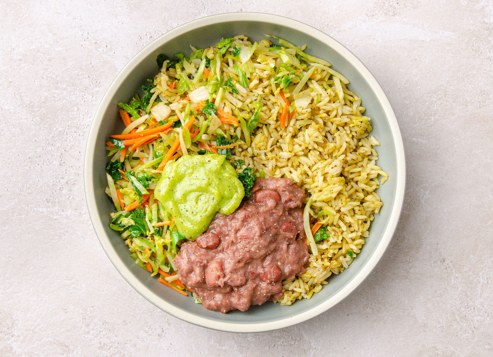 Refried Red Bean 'n Guac Bowl