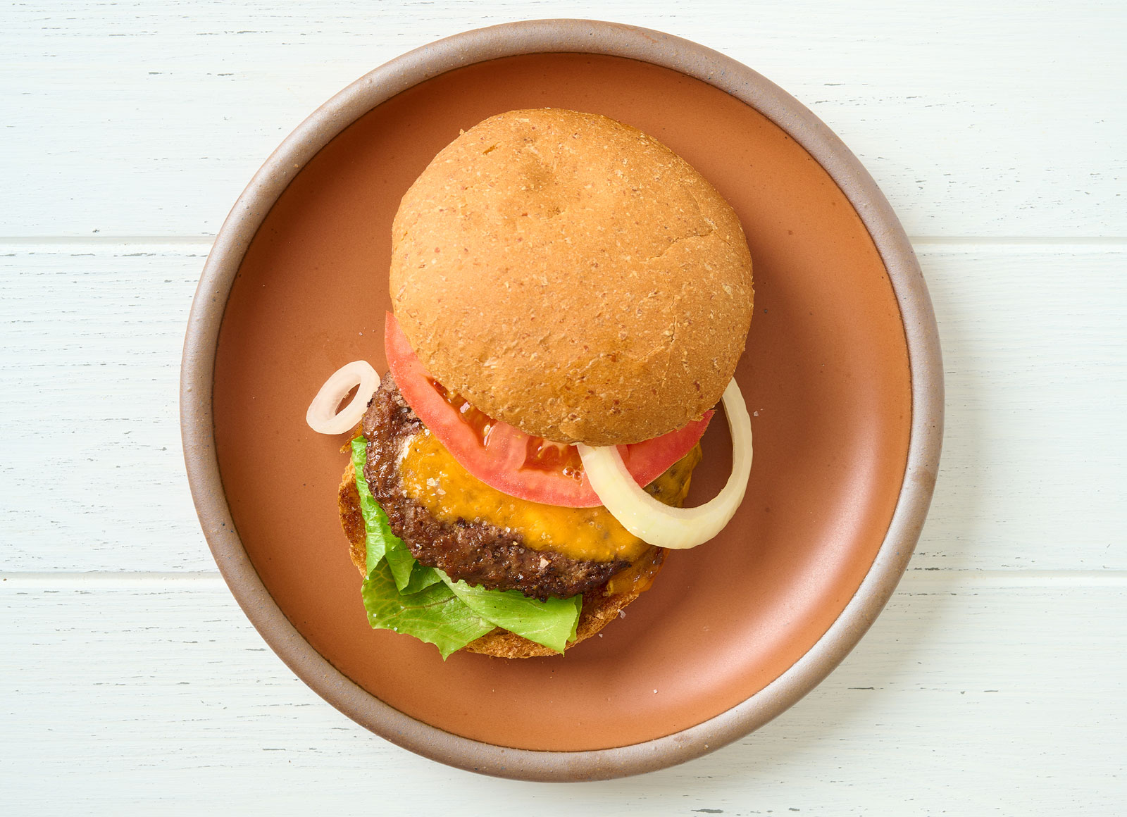 Juicy Cheeseburger on Sprouted Whole Burger Buns Grain Bun