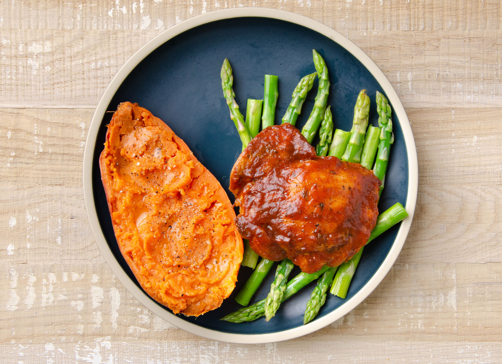 BBQ Chicken + Asparagus Spears