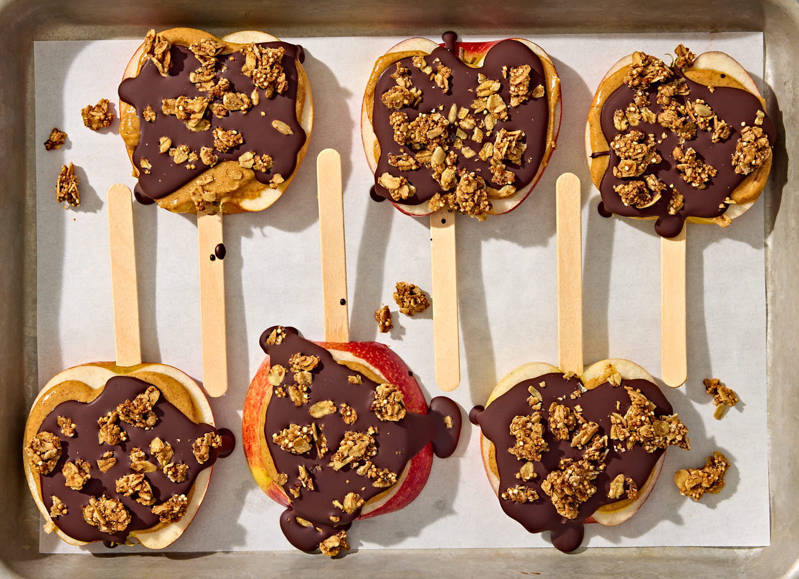 Chocolate Peanut Butter Apple Pops