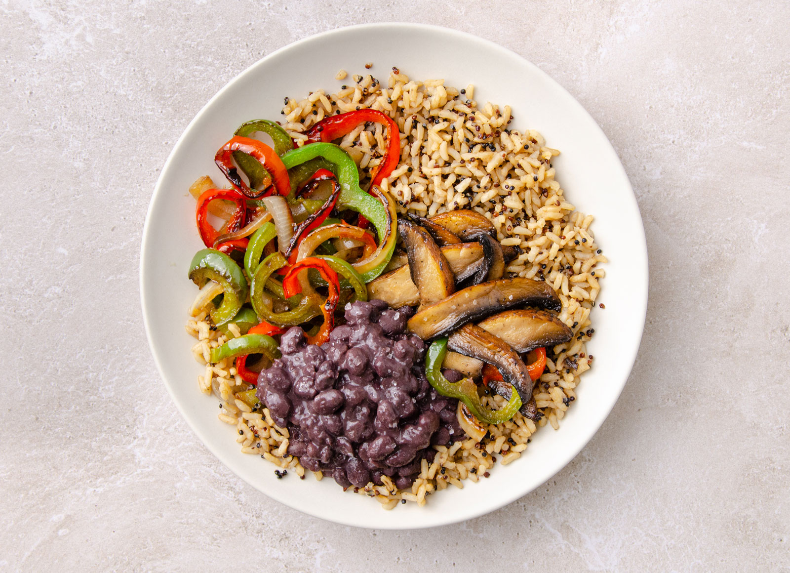 Portabella Cuban Spiced Black Beans Bean Burrito Bowl