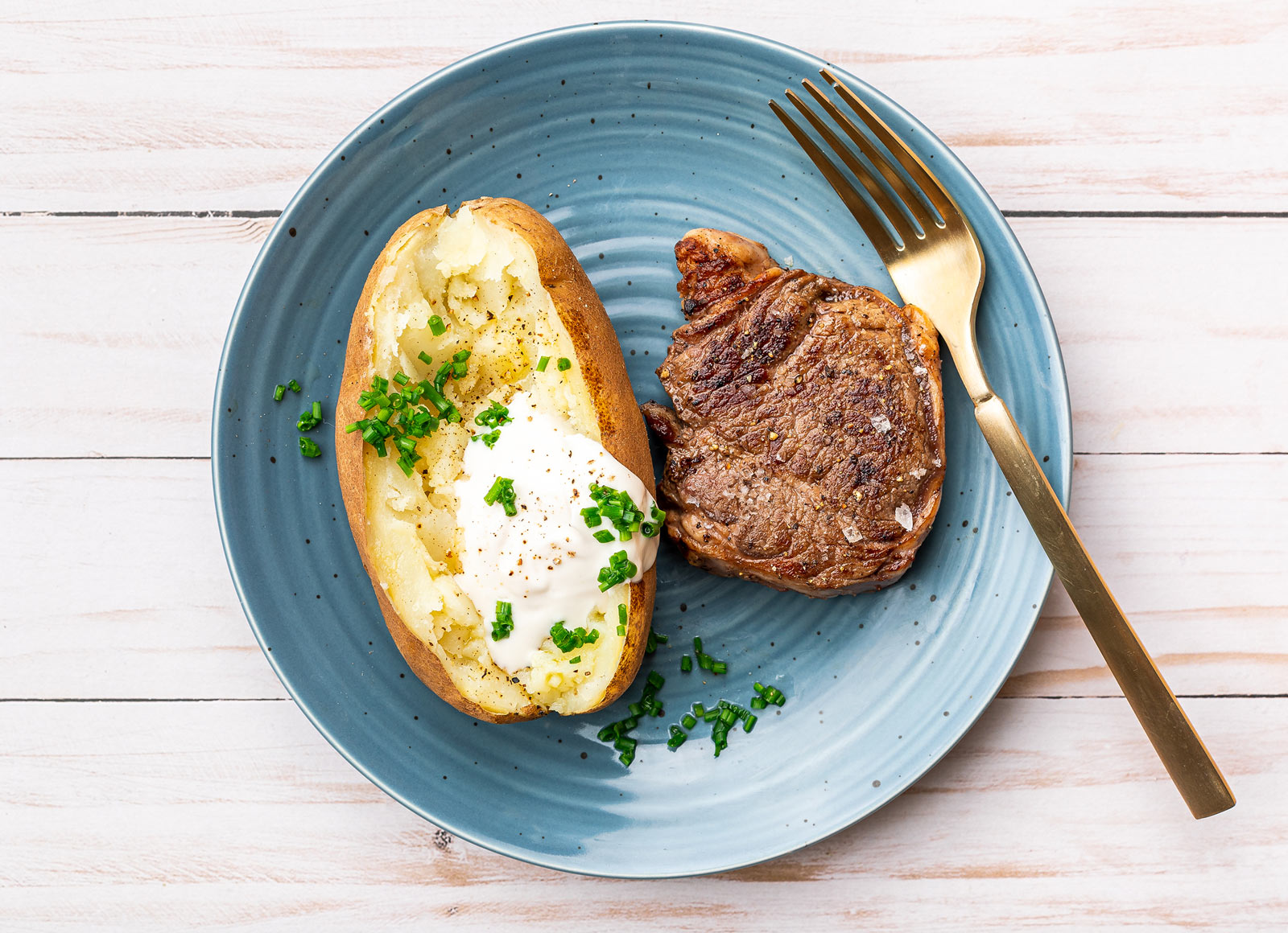 Ribeye Steak + Loaded Baked Microwave-Ready Russet Potato