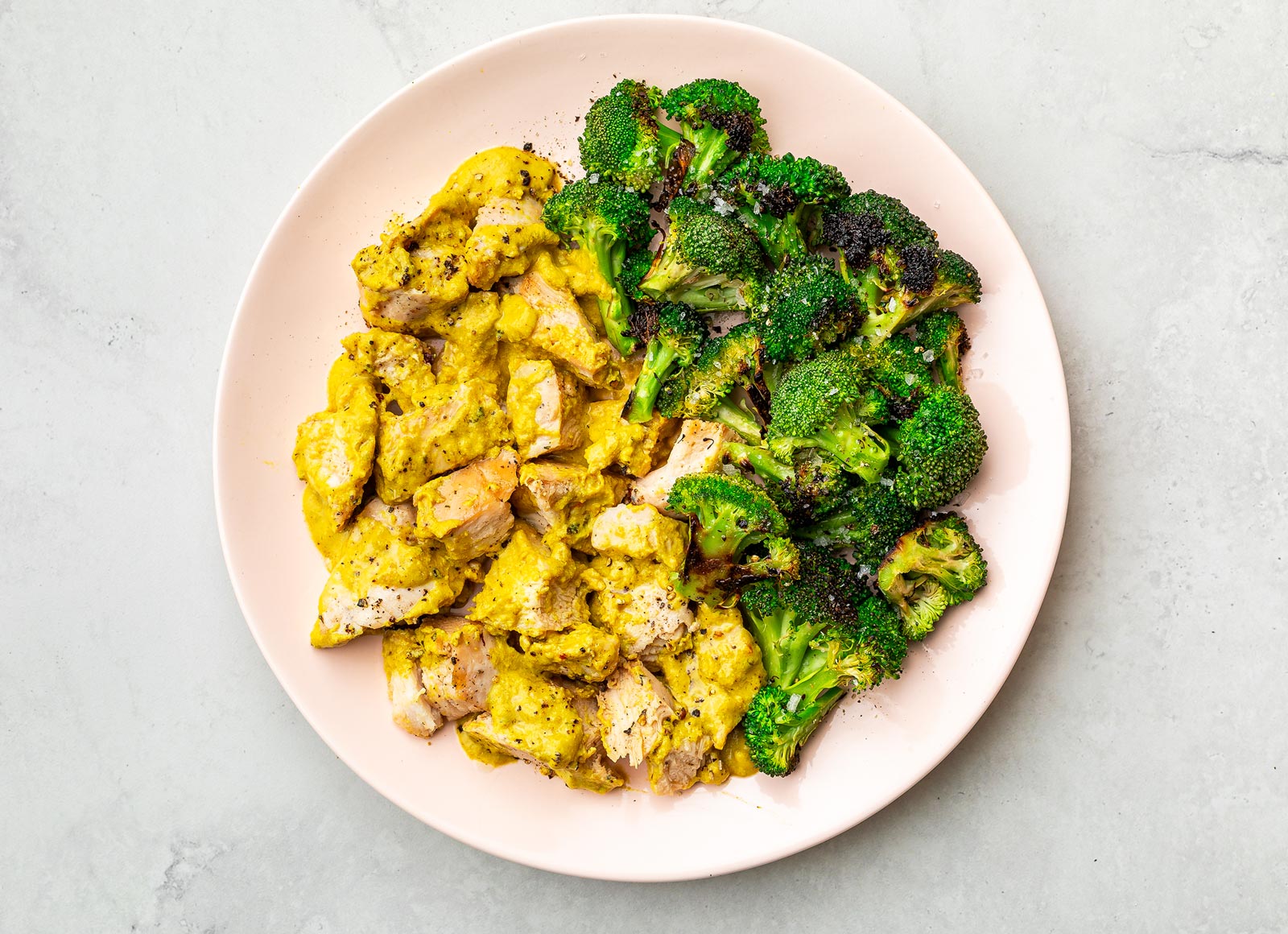 Coconut Chicken with Broccoli Florets