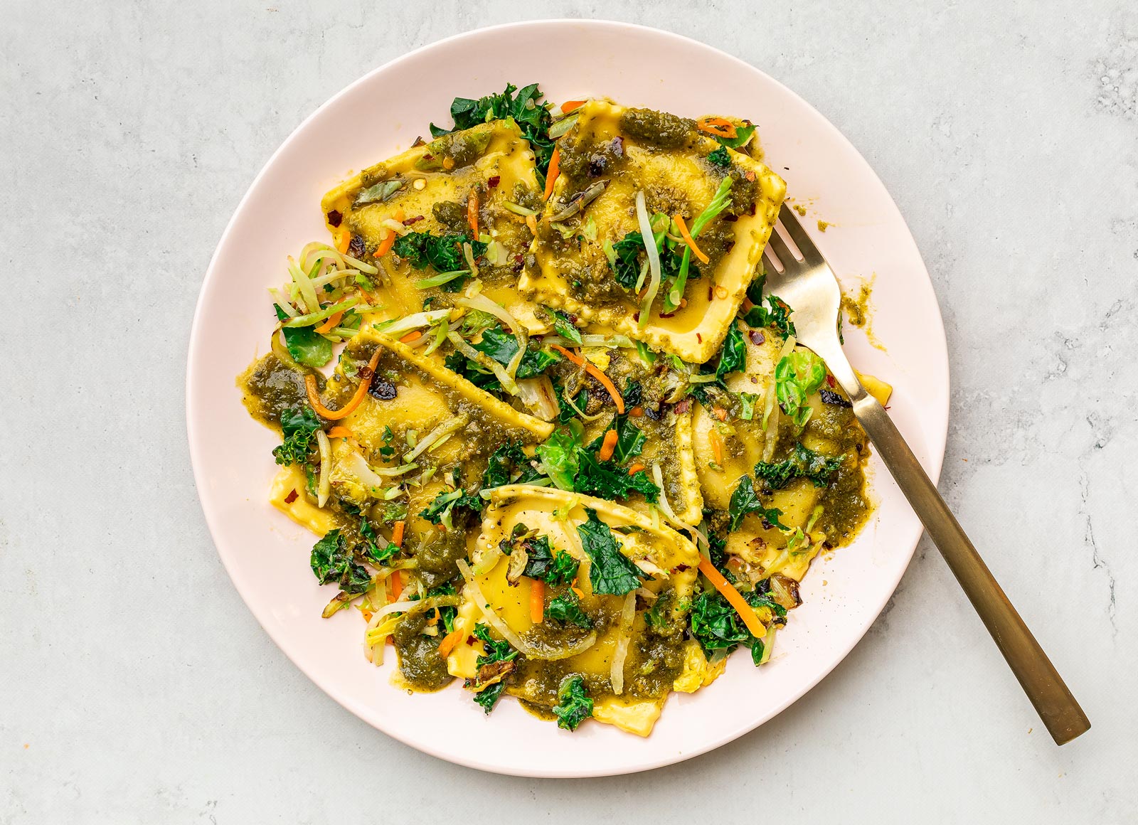 Vegan Pesto Ricotta Ravioli