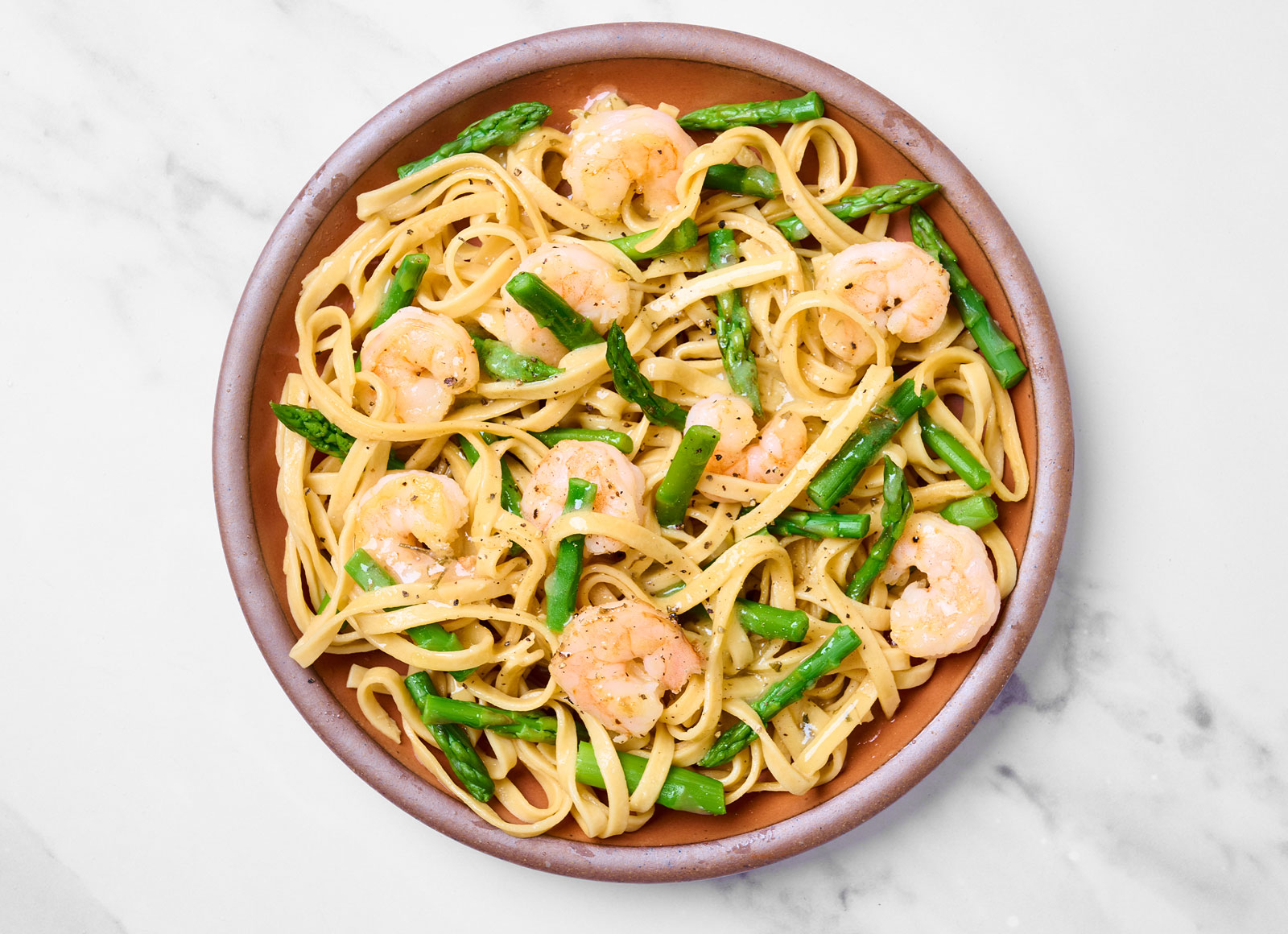 Herby Springy Gulf Shrimp + Asparagus Linguine
