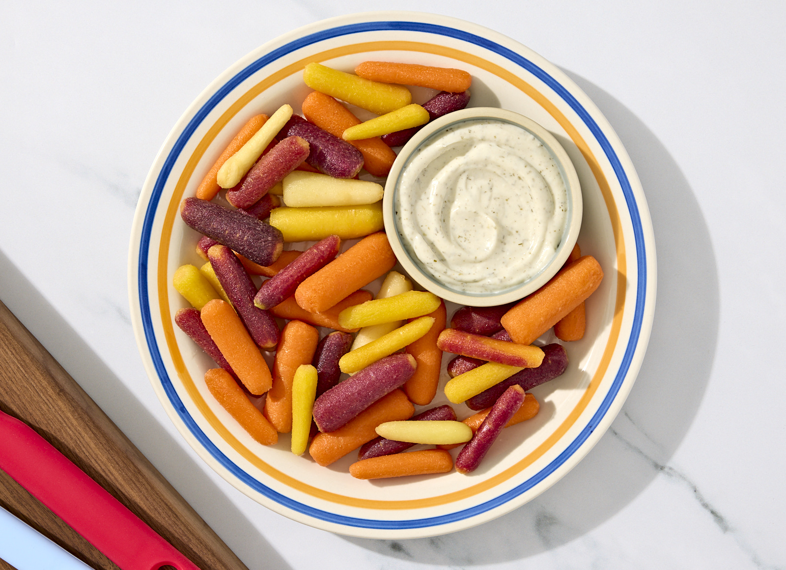 Rainbow Carrots + Ranch Snacks