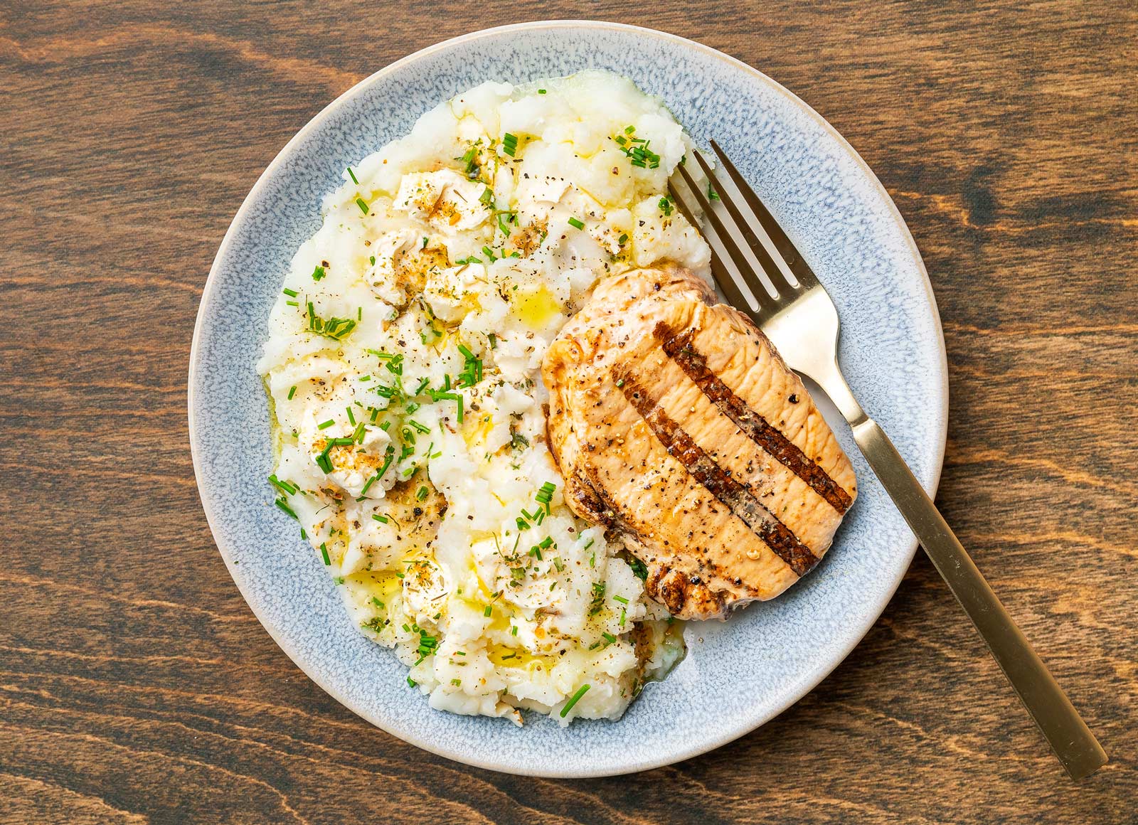 Pork Chop + Creamy Herb Mashed Potatoes