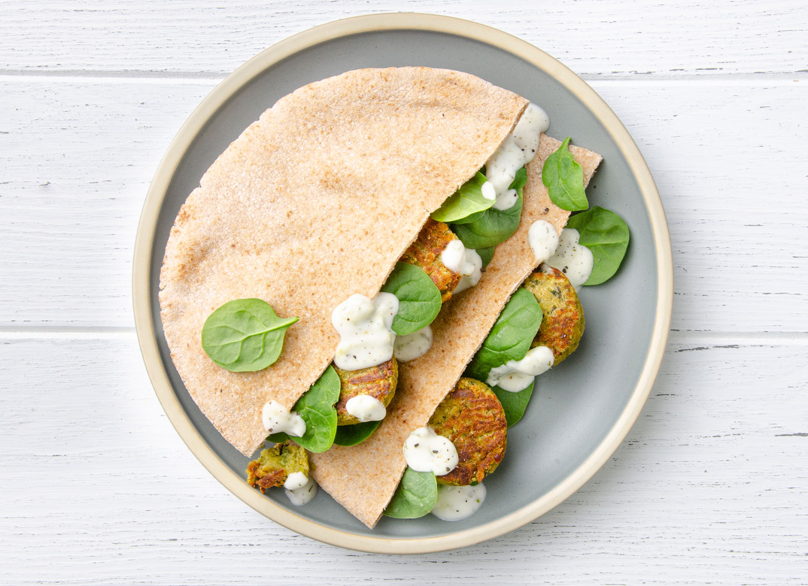 Classic Feta Cucumber Tzatziki Dip'd Falafel Sandwiches
