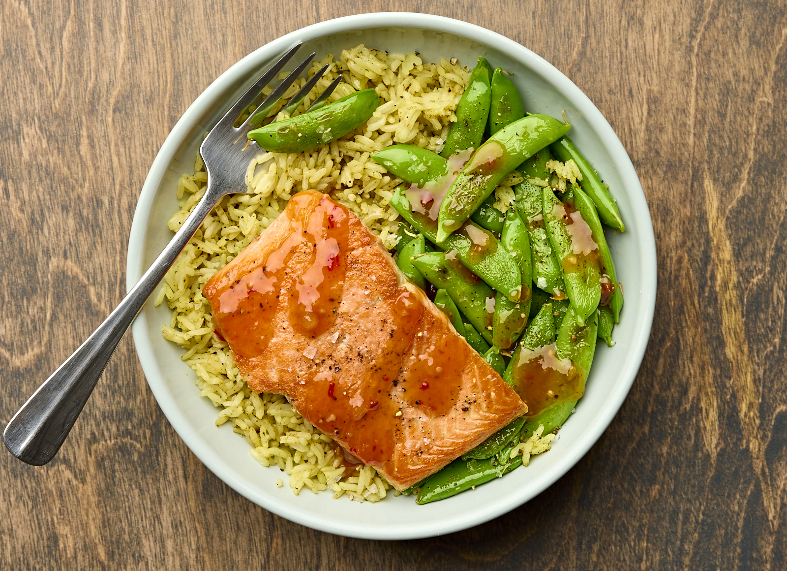Sweet Chili Wild Salmon Seasoned Jasmine Rice Bowl