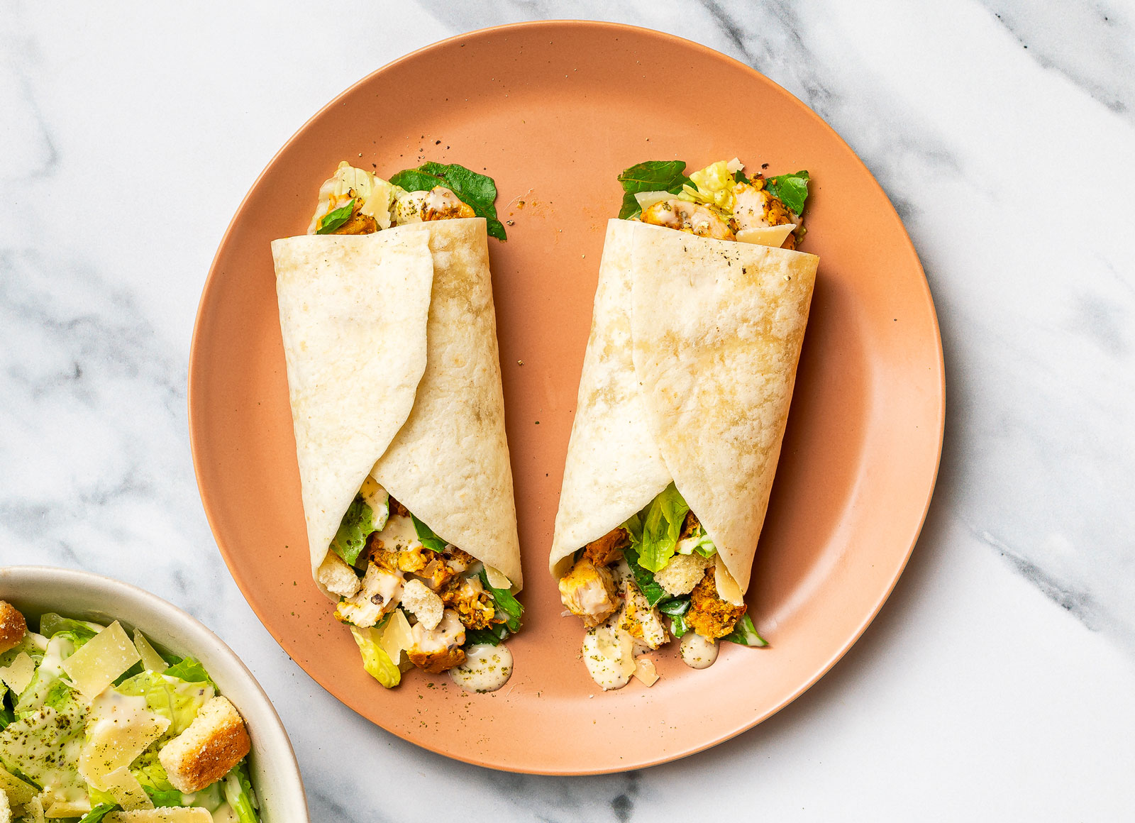 Shawarma Chicken Caesar Salad Wrap