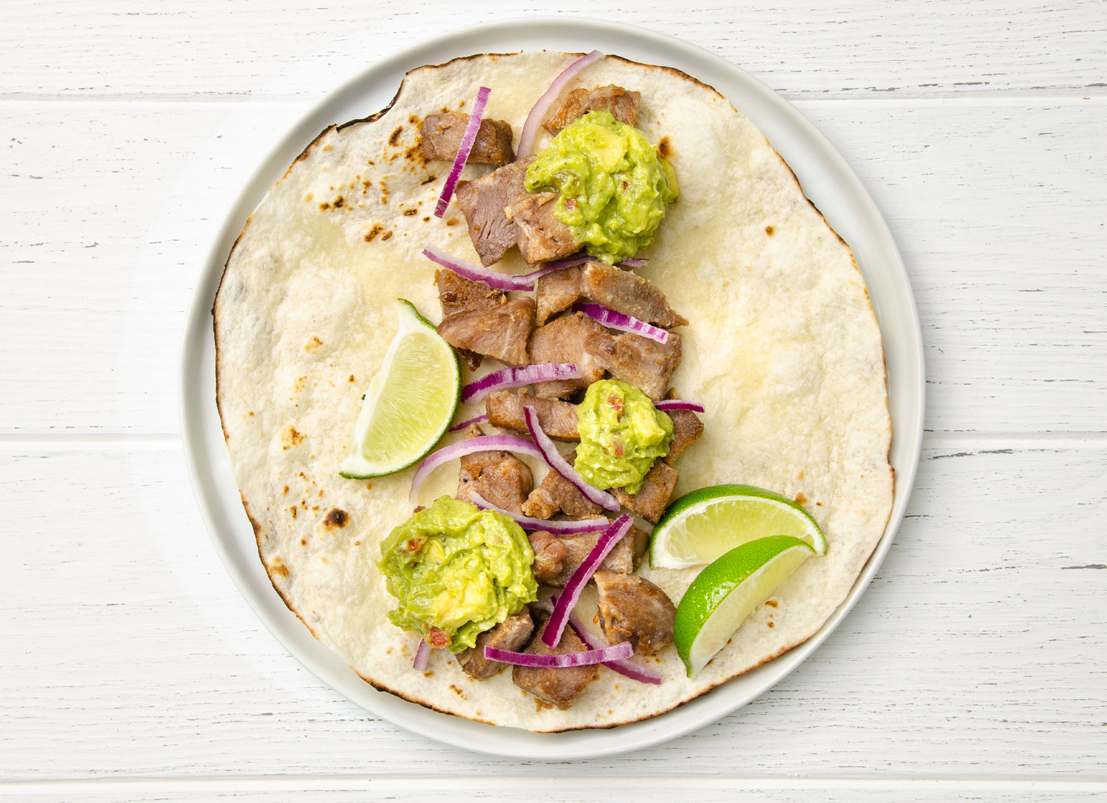 Shredded Pork + Guac Tacos
