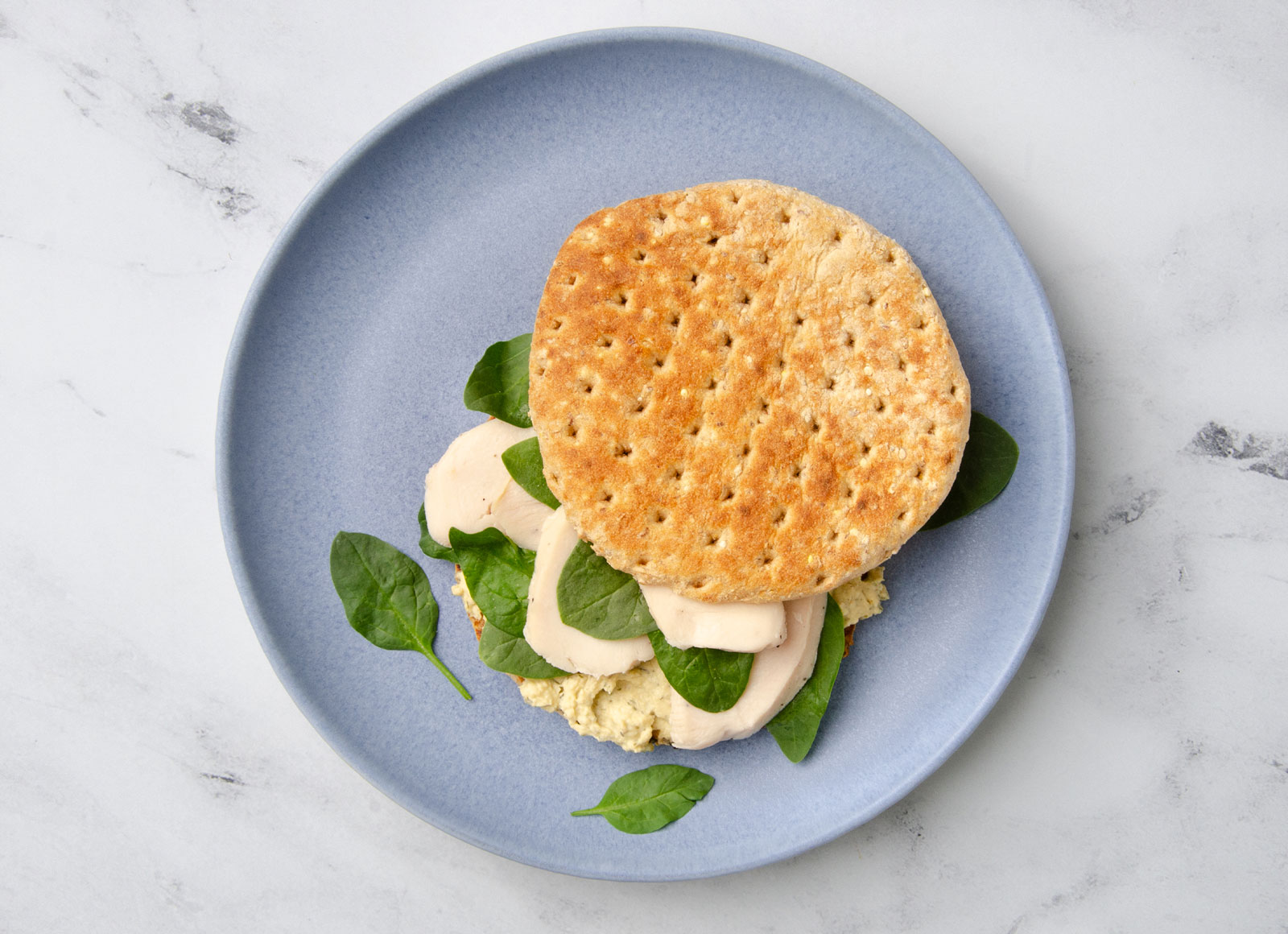 Roast Chicken + Lemony Hummus Sandwich