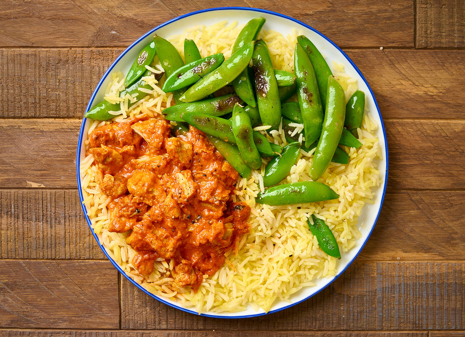 Chicken Tikka Masala + Rice with Snap Peas Hungryroot