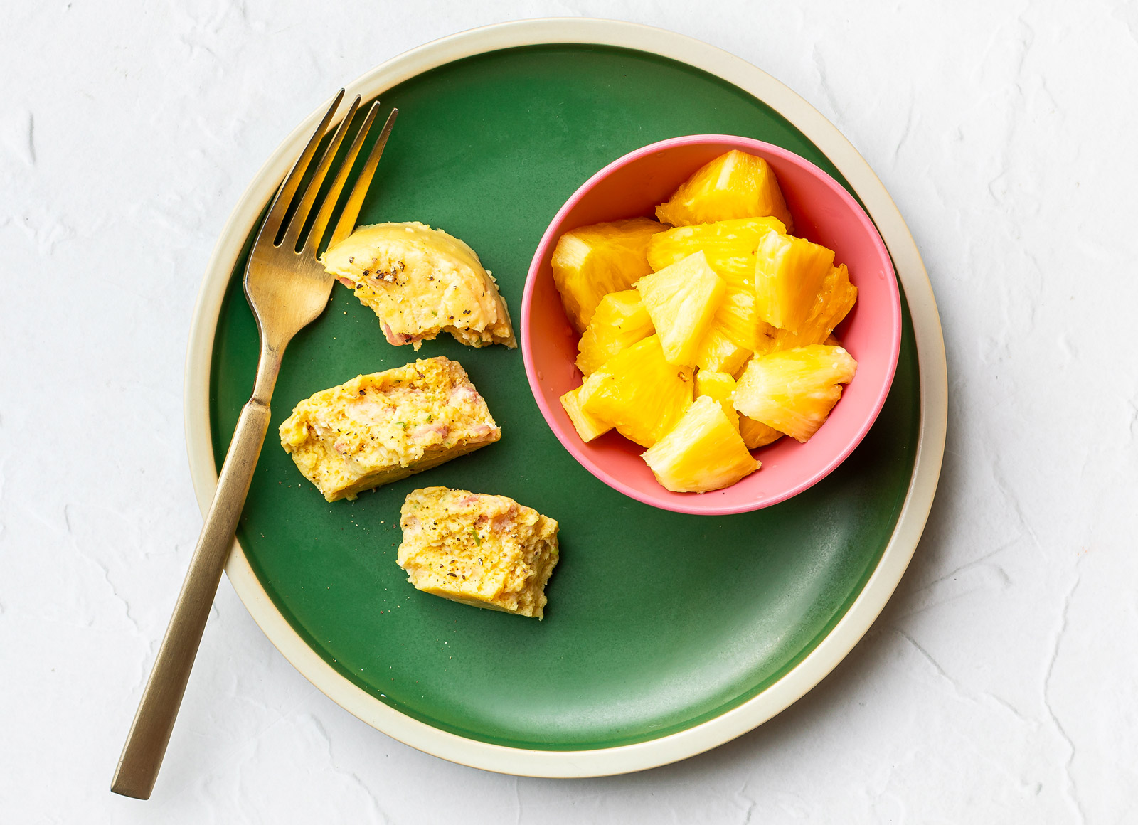 Ham & Gruyere Egg Bite + Pineapple