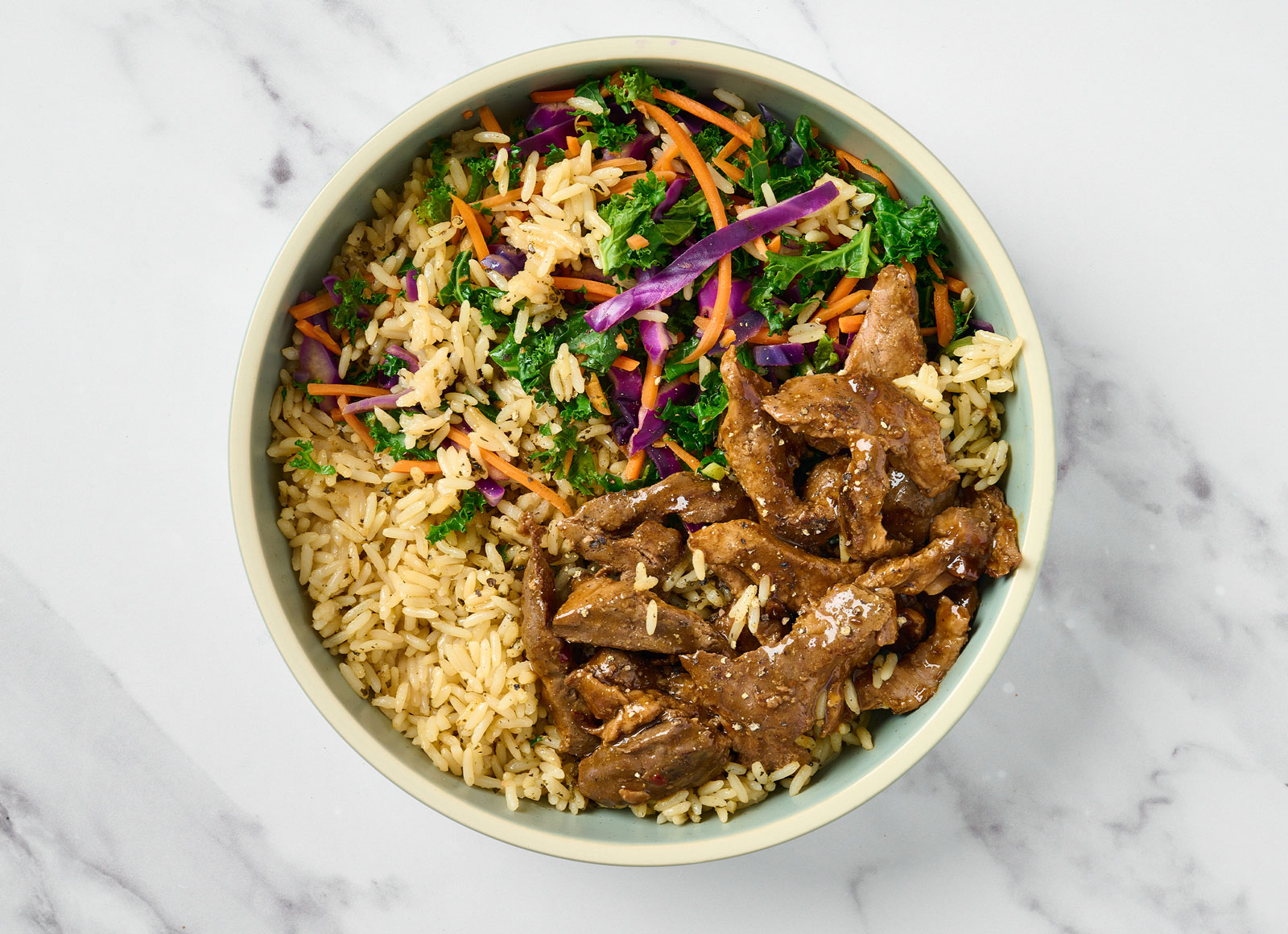 Honey Garlic Beef with Rainbow Veggies + Rice