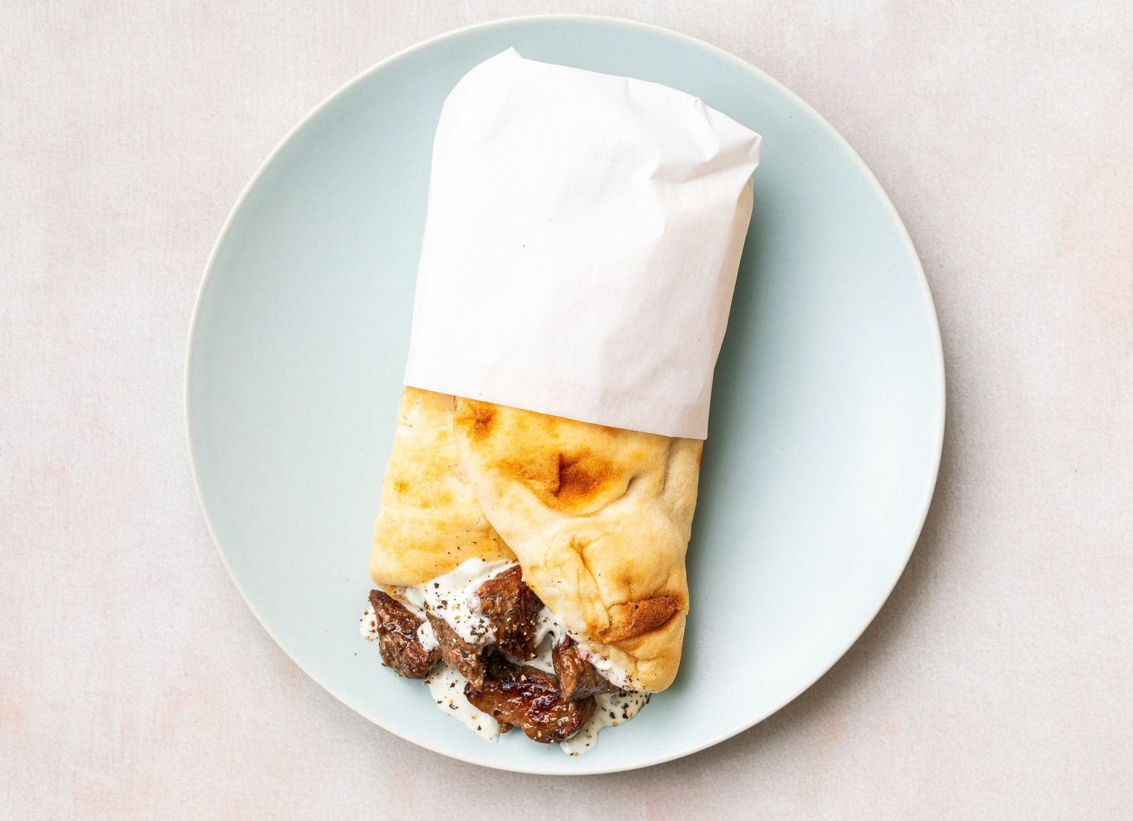 Creamy Garlic Sirloin Beef Wrap