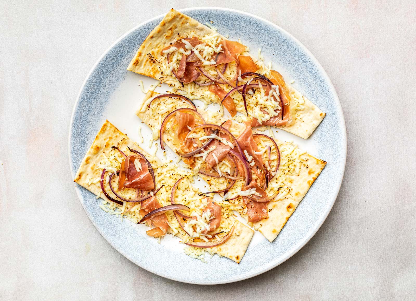 Cheesy Prosciutto Lavash Flatbread