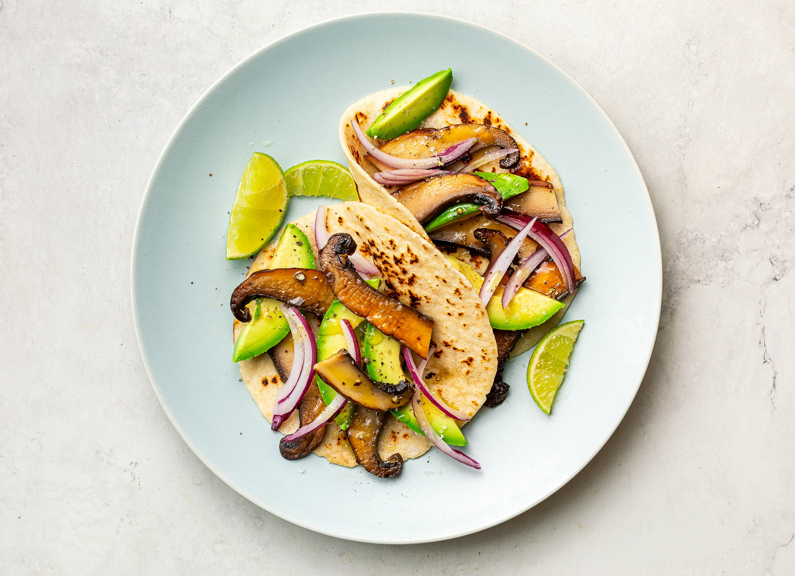 Portabella Mushroom Avocado Tacos